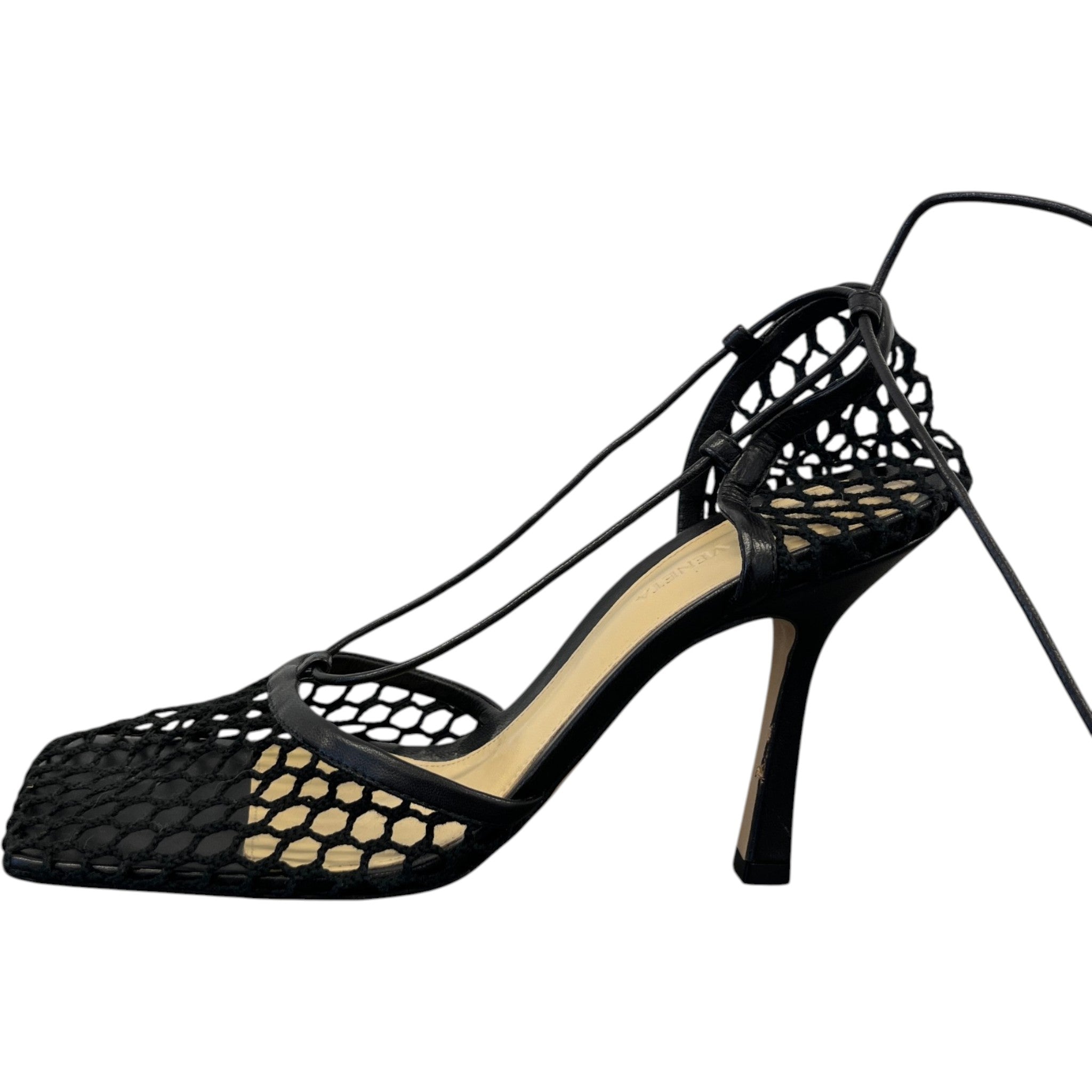Women's Trimmed Mesh Heels Black Size EU 38 / UK 5