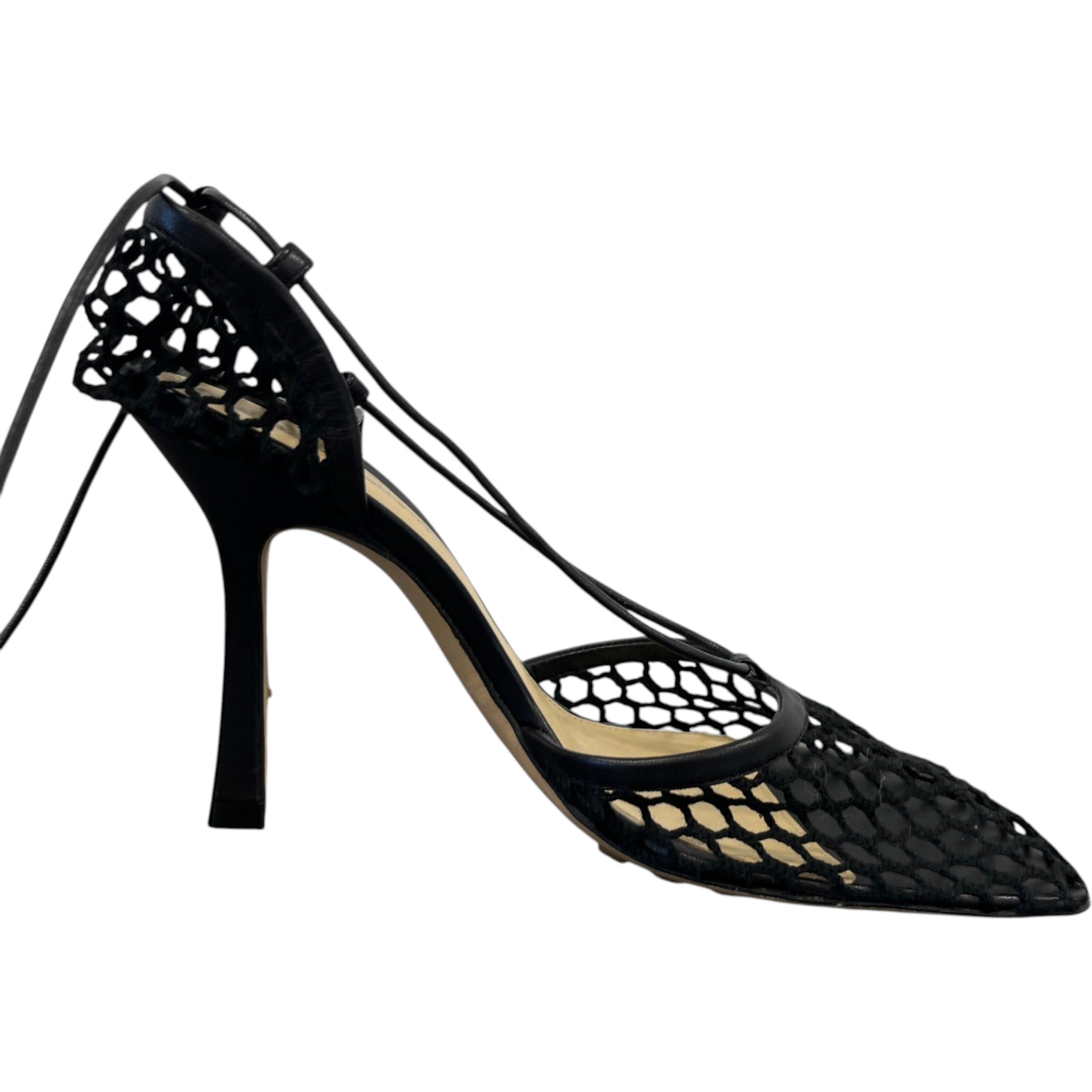 Women's Trimmed Mesh Heels Black Size EU 38 / UK 5