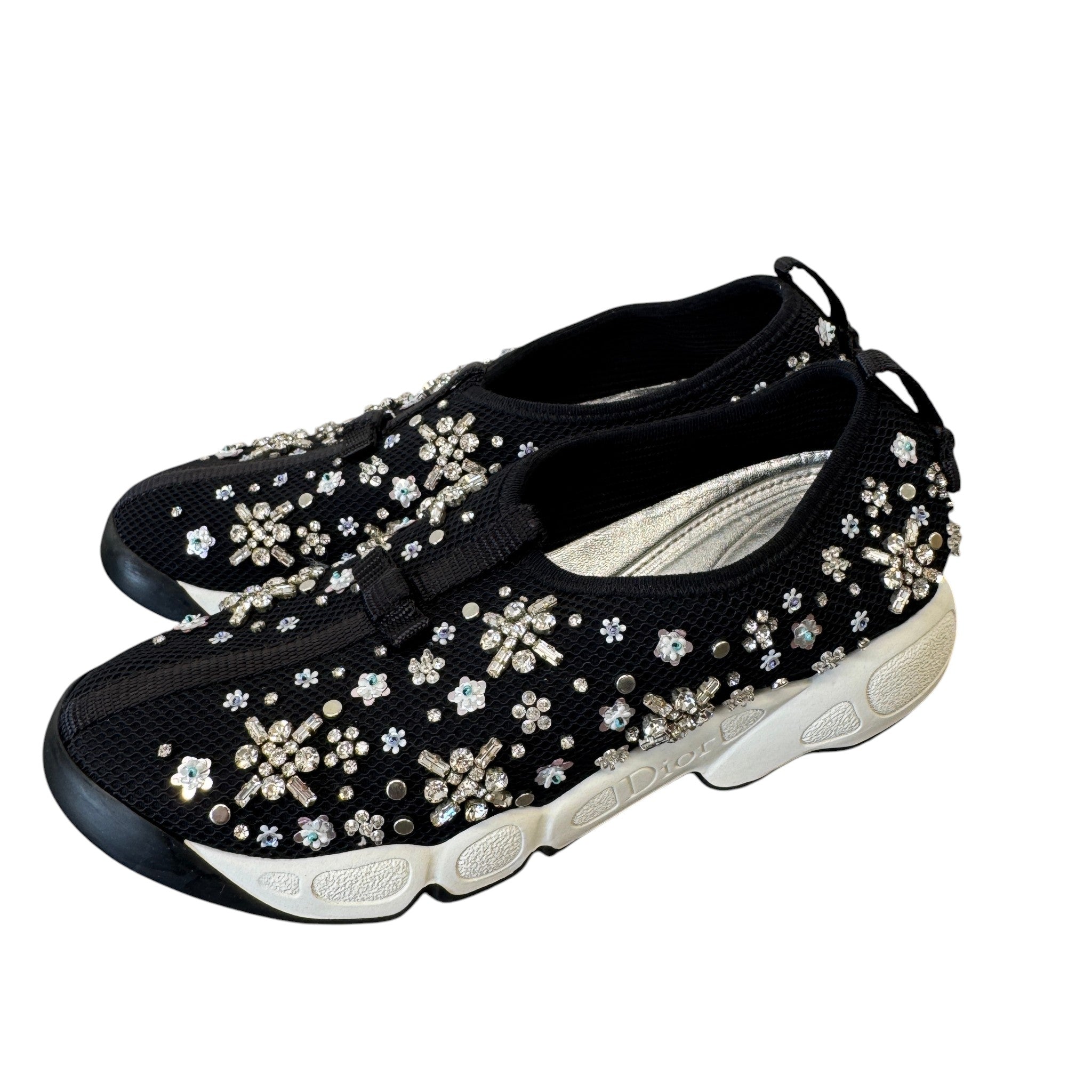 Women's Embellished Low Trainers Black Size EU 36.5 / UK 3.5