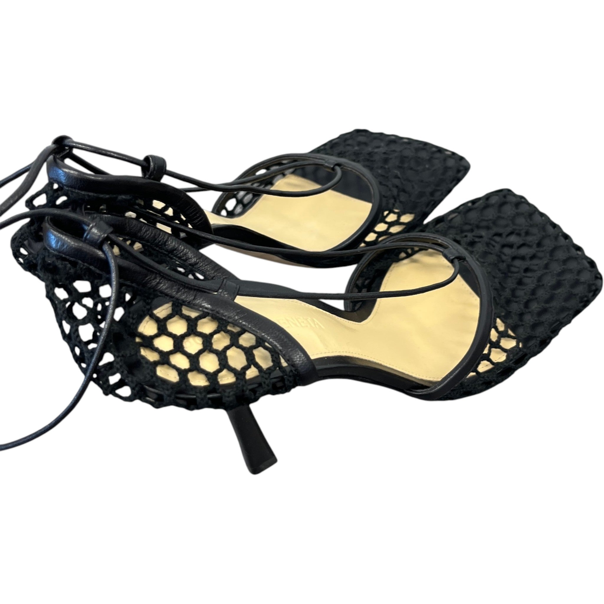 Women's Trimmed Mesh Heels Black Size EU 38 / UK 5