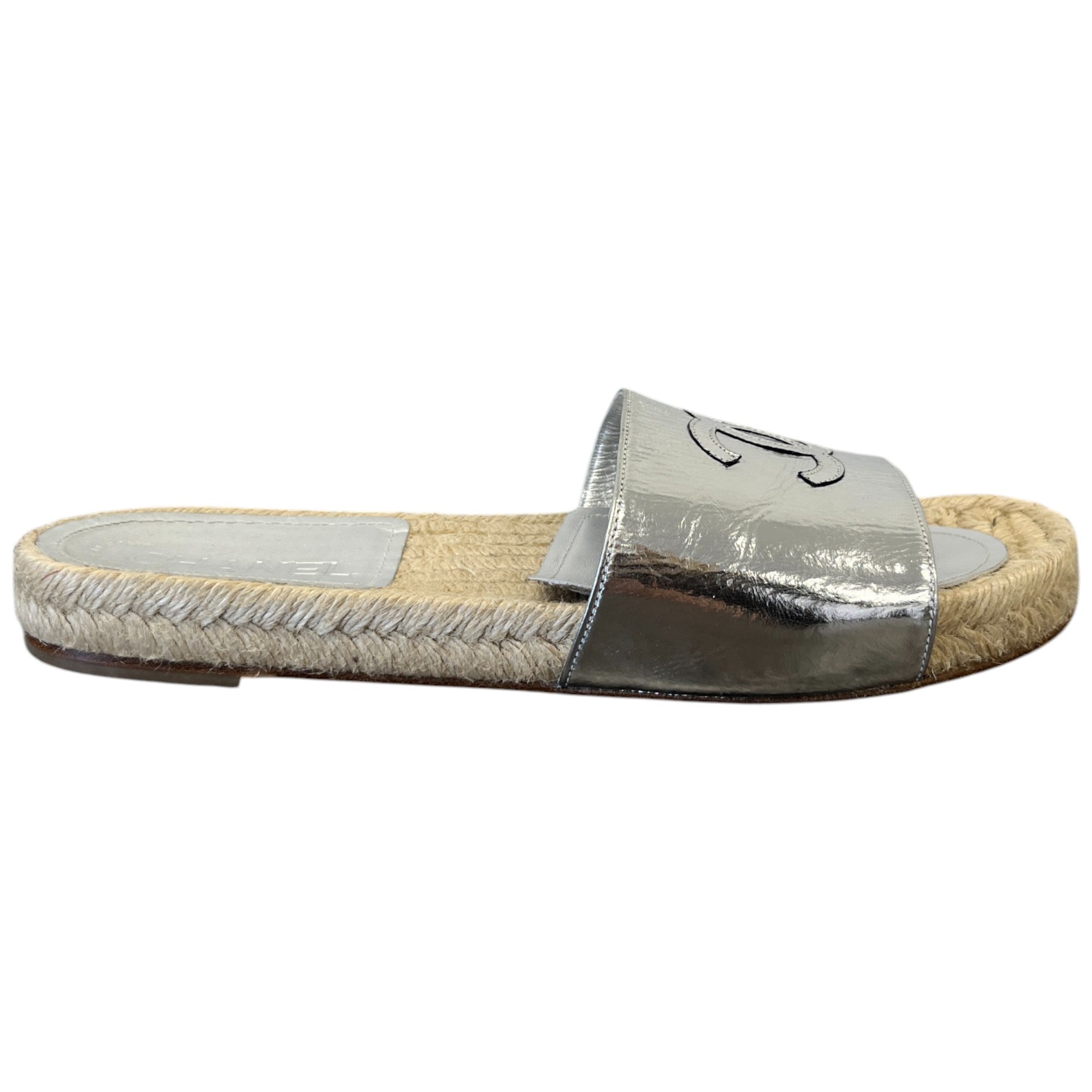 Women's Cc Logo Espadrilles Silver Size EU 39 / UK 6