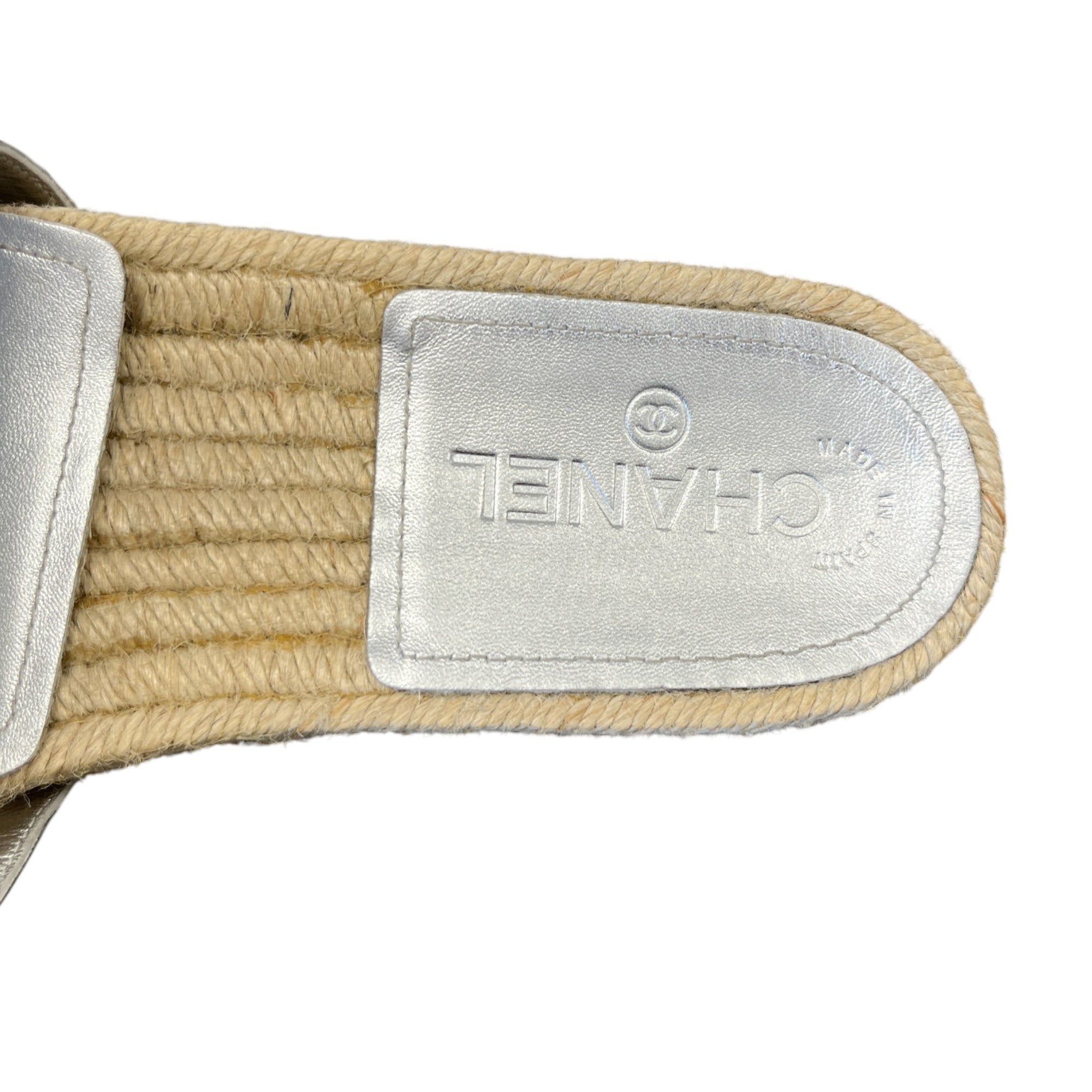 Women's Cc Logo Espadrilles Silver Size EU 39 / UK 6