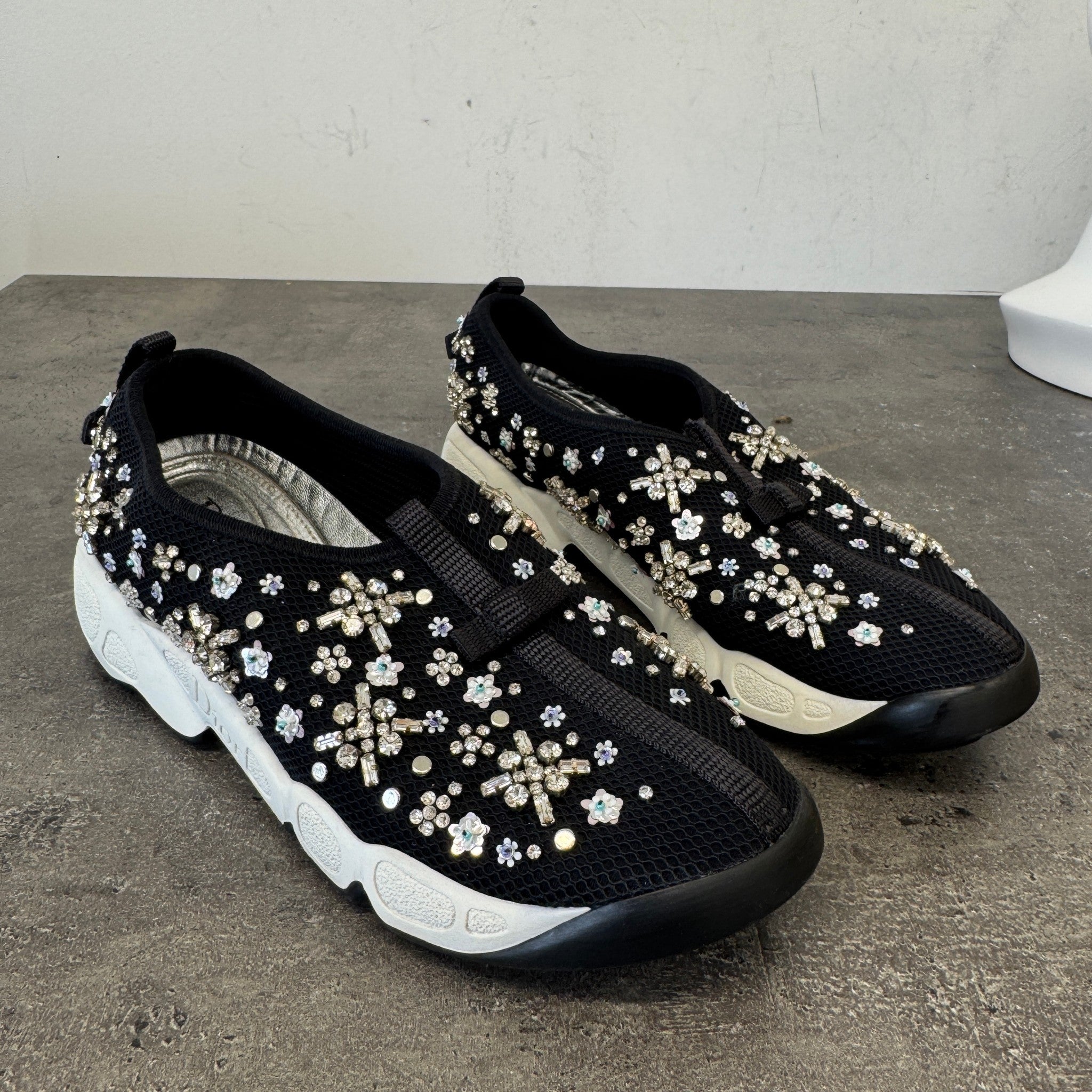 Women's Embellished Low Trainers Black Size EU 36.5 / UK 3.5
