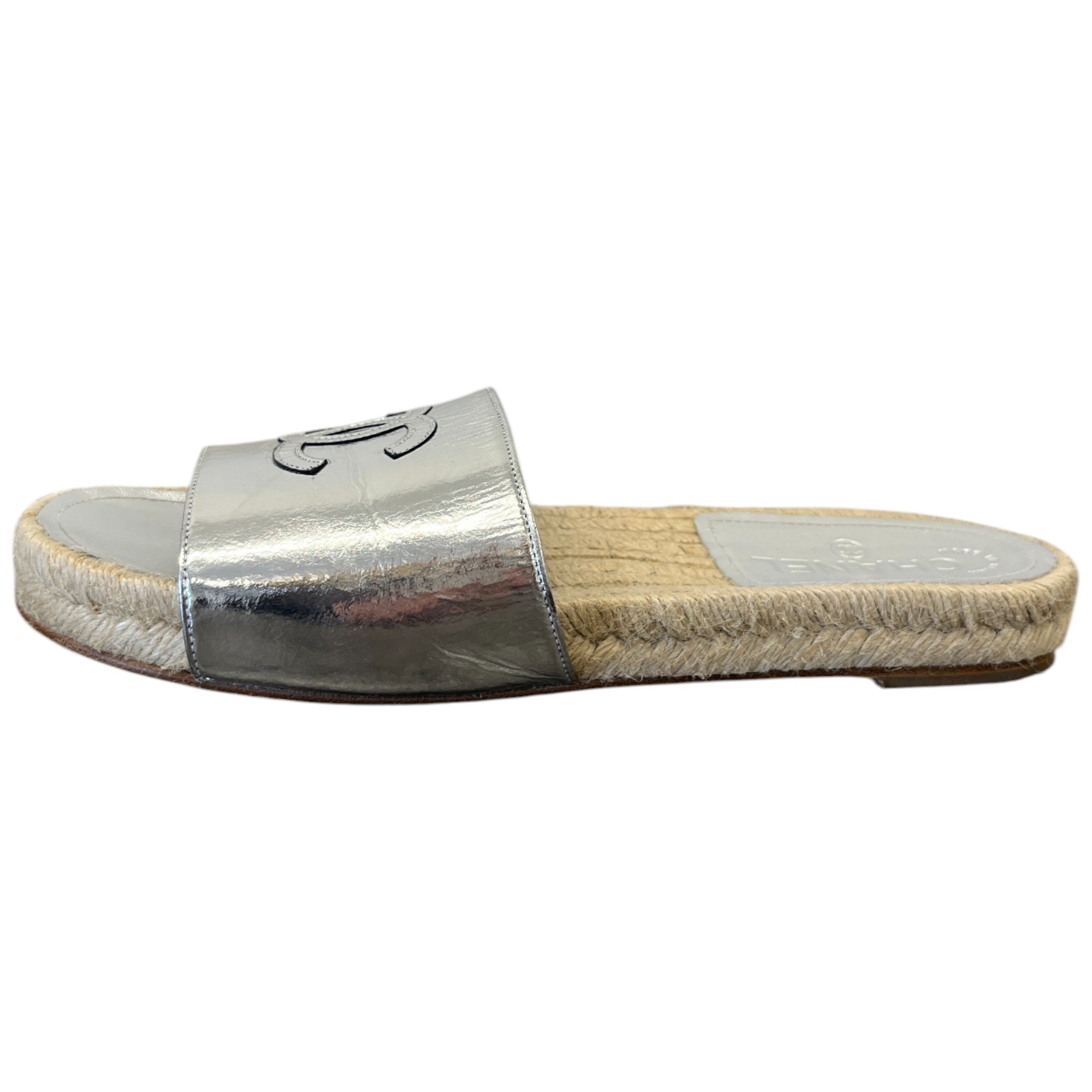 Women's Cc Logo Espadrilles Silver Size EU 39 / UK 6