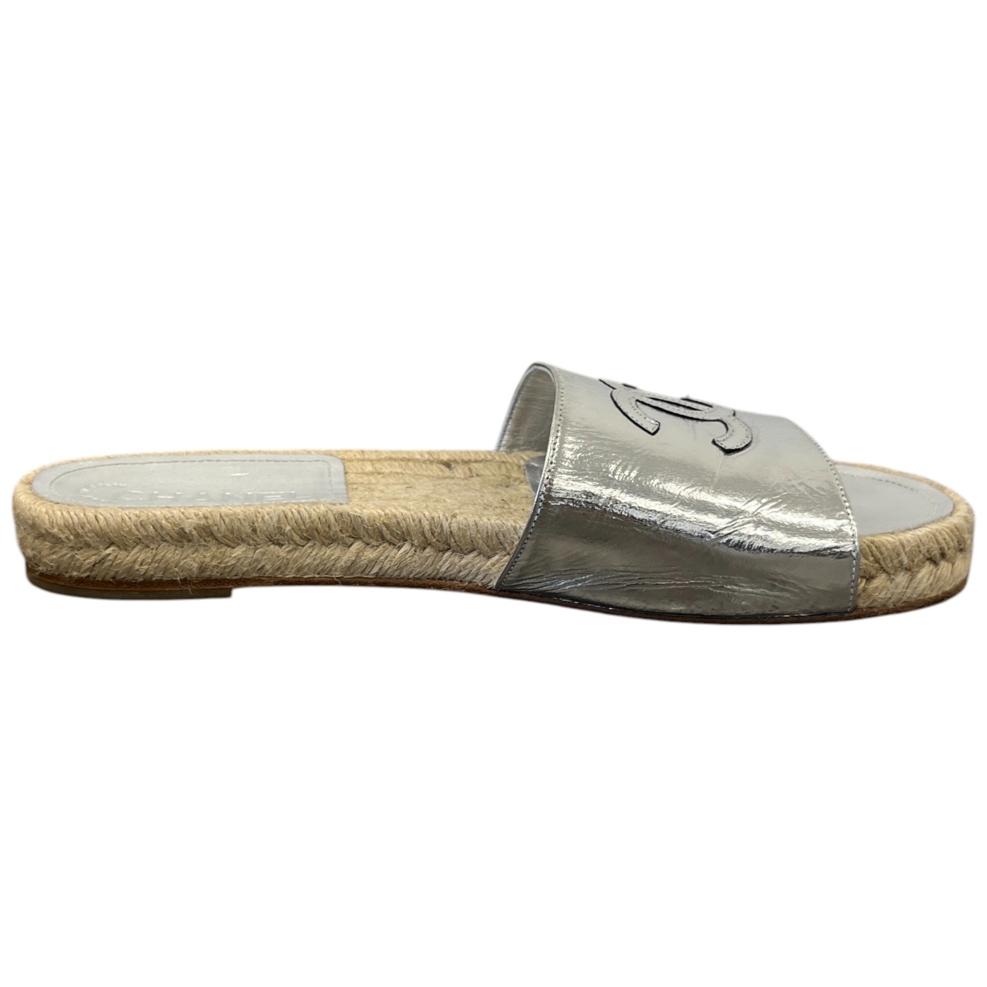 Women's Cc Logo Espadrilles Silver Size EU 39 / UK 6