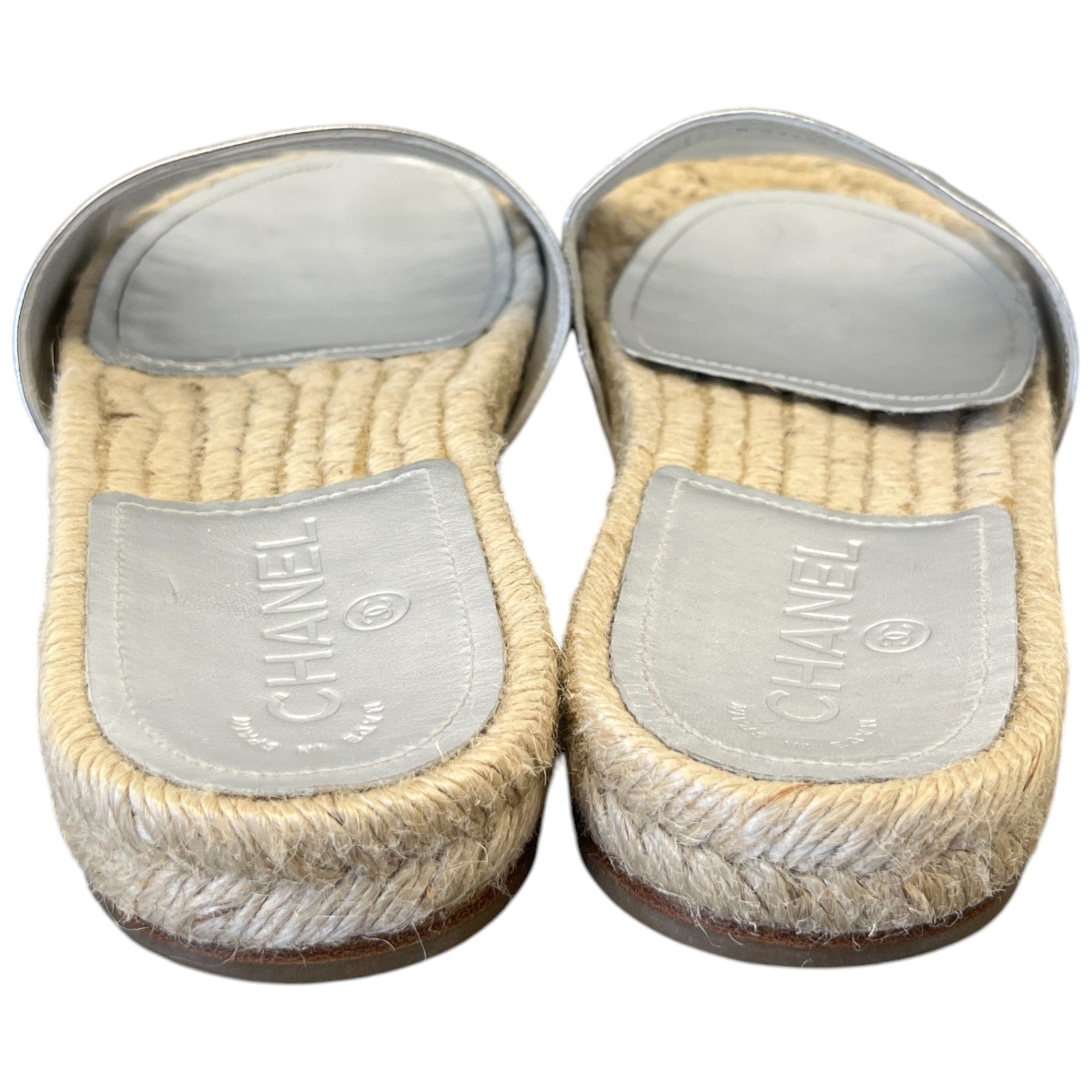 Women's Cc Logo Espadrilles Silver Size EU 39 / UK 6