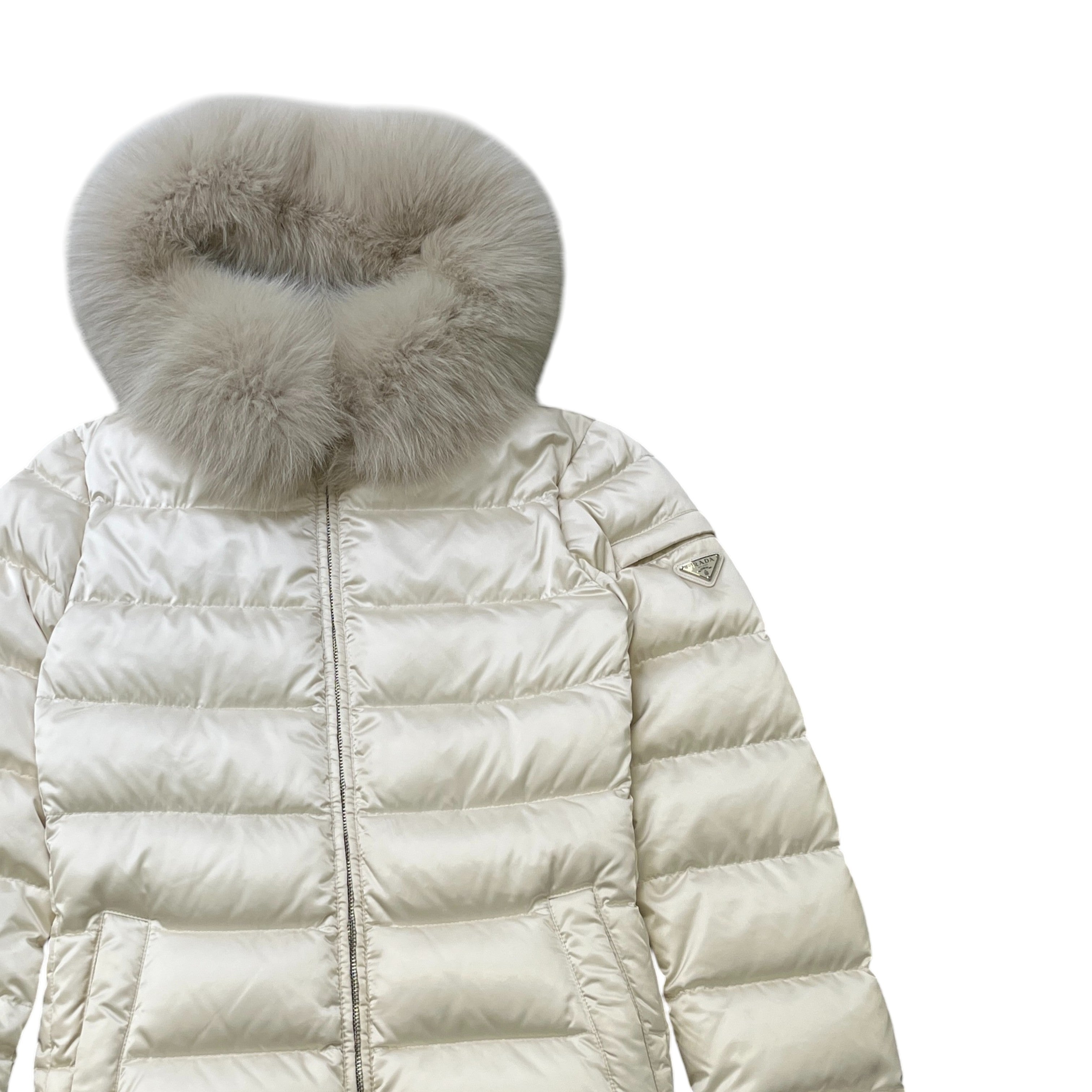 Women's Plaque Logo Down Jacket White Size IT 40 / UK 8