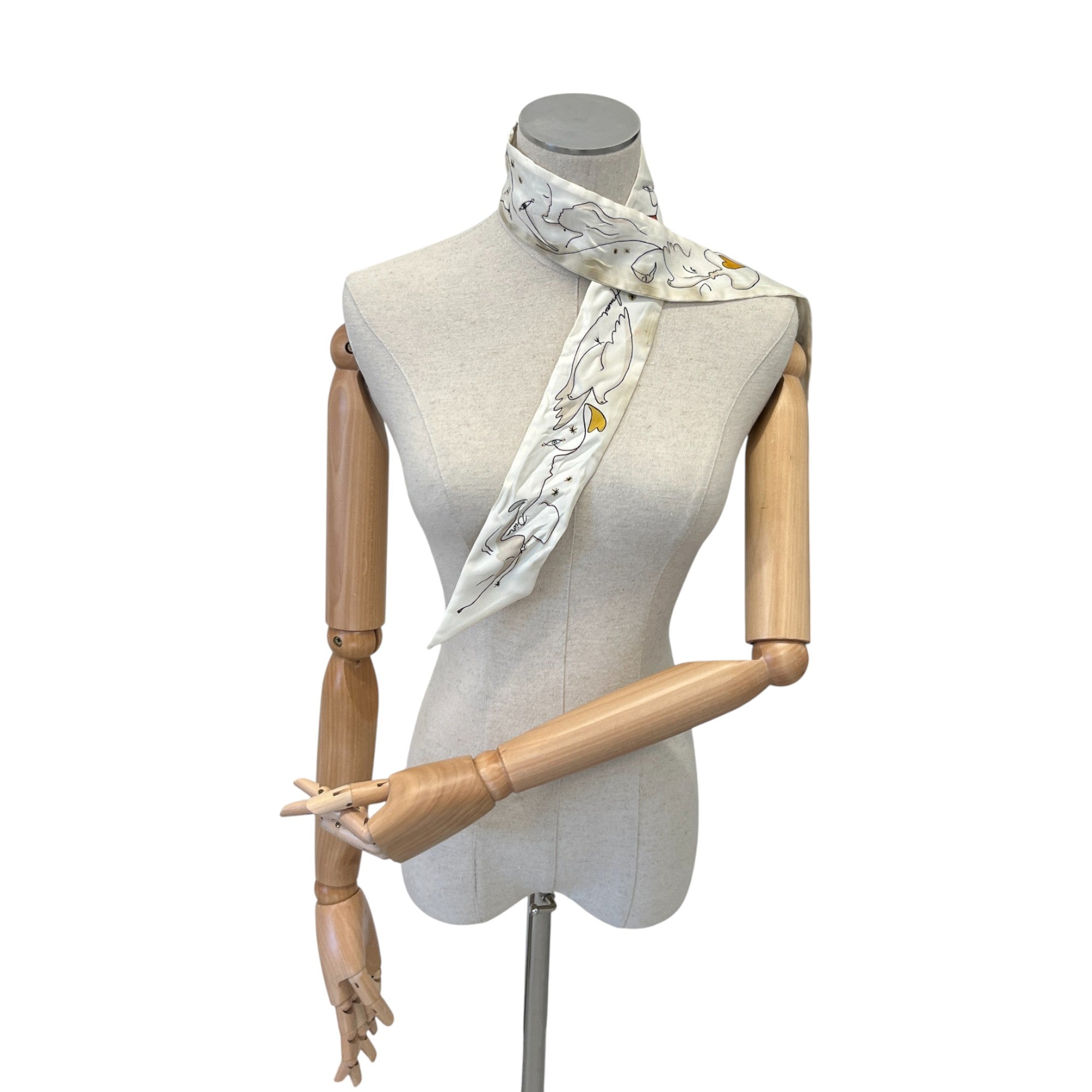 Women's Amour Silk Twilly Scarf Beige