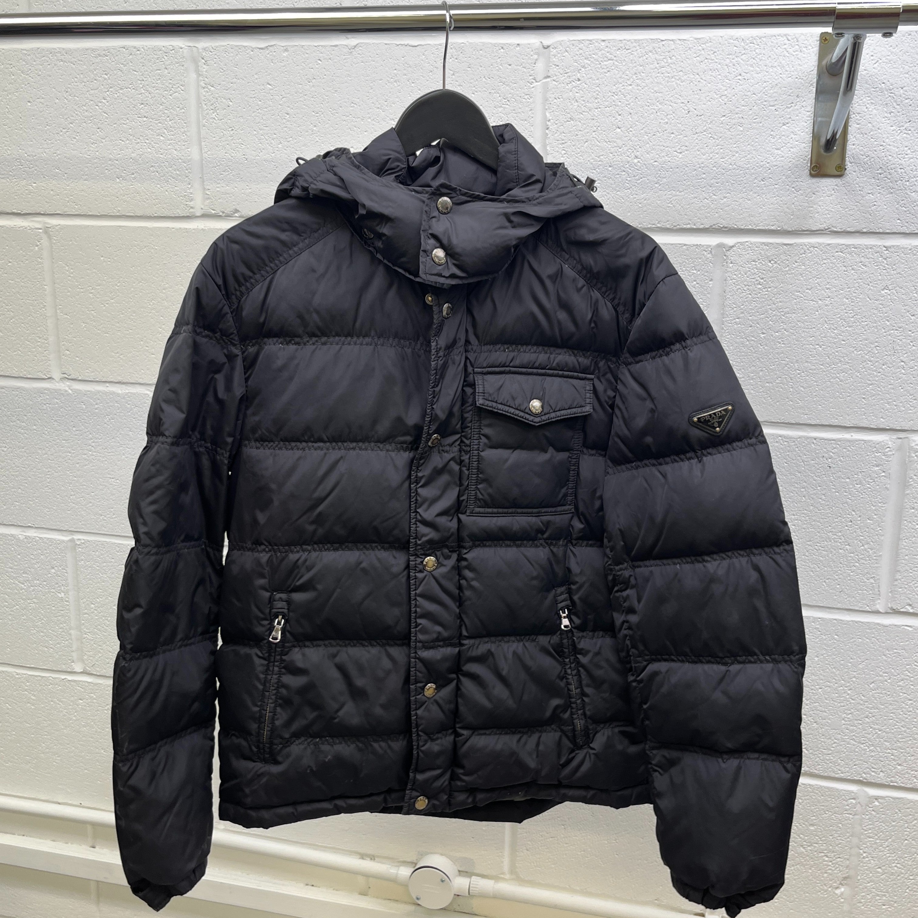 Men's Plaque Logo Down Jacket Black Size IT 48 / M