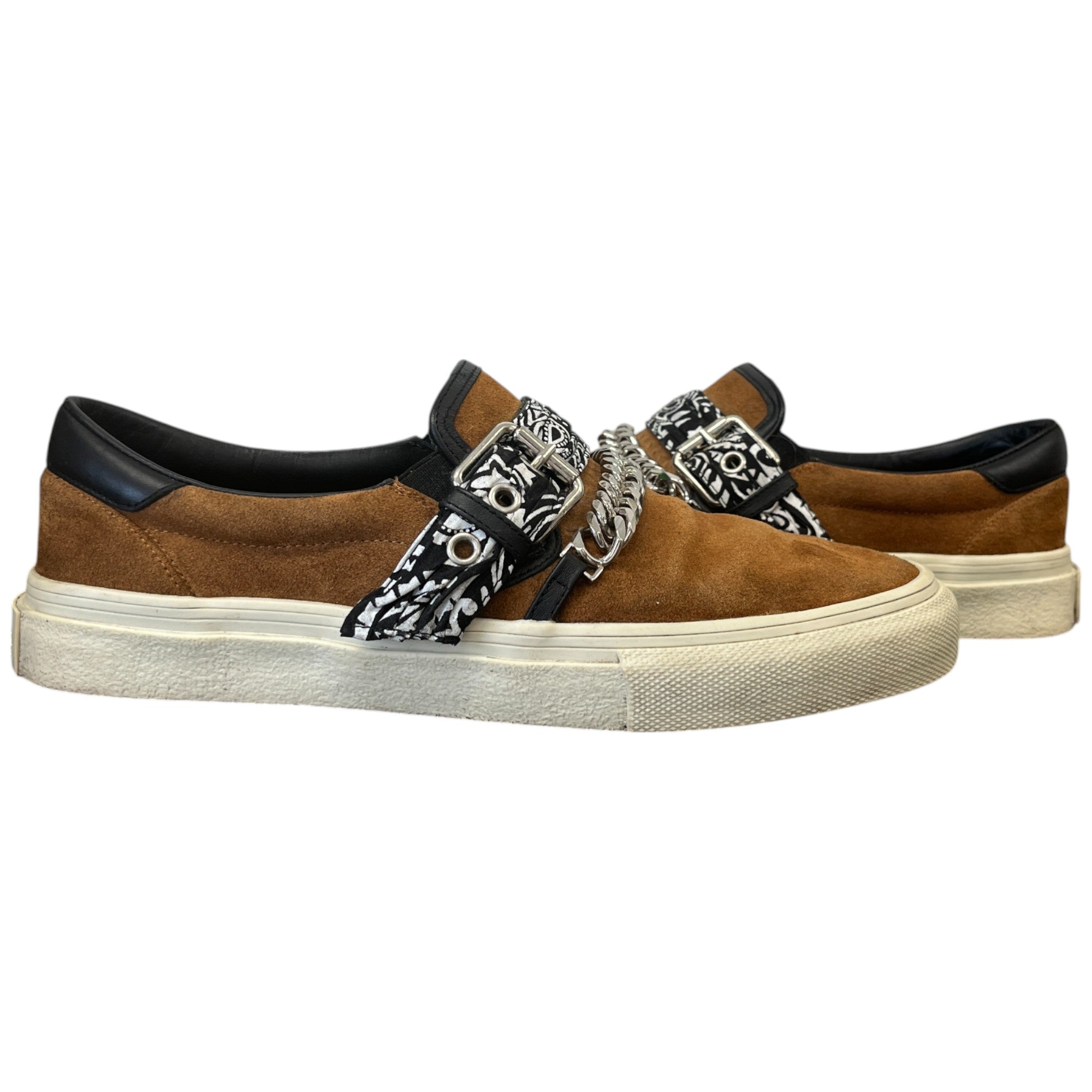 Men's Bandana Chain Buckle Loafers Tan Size EU 41 / UK 7