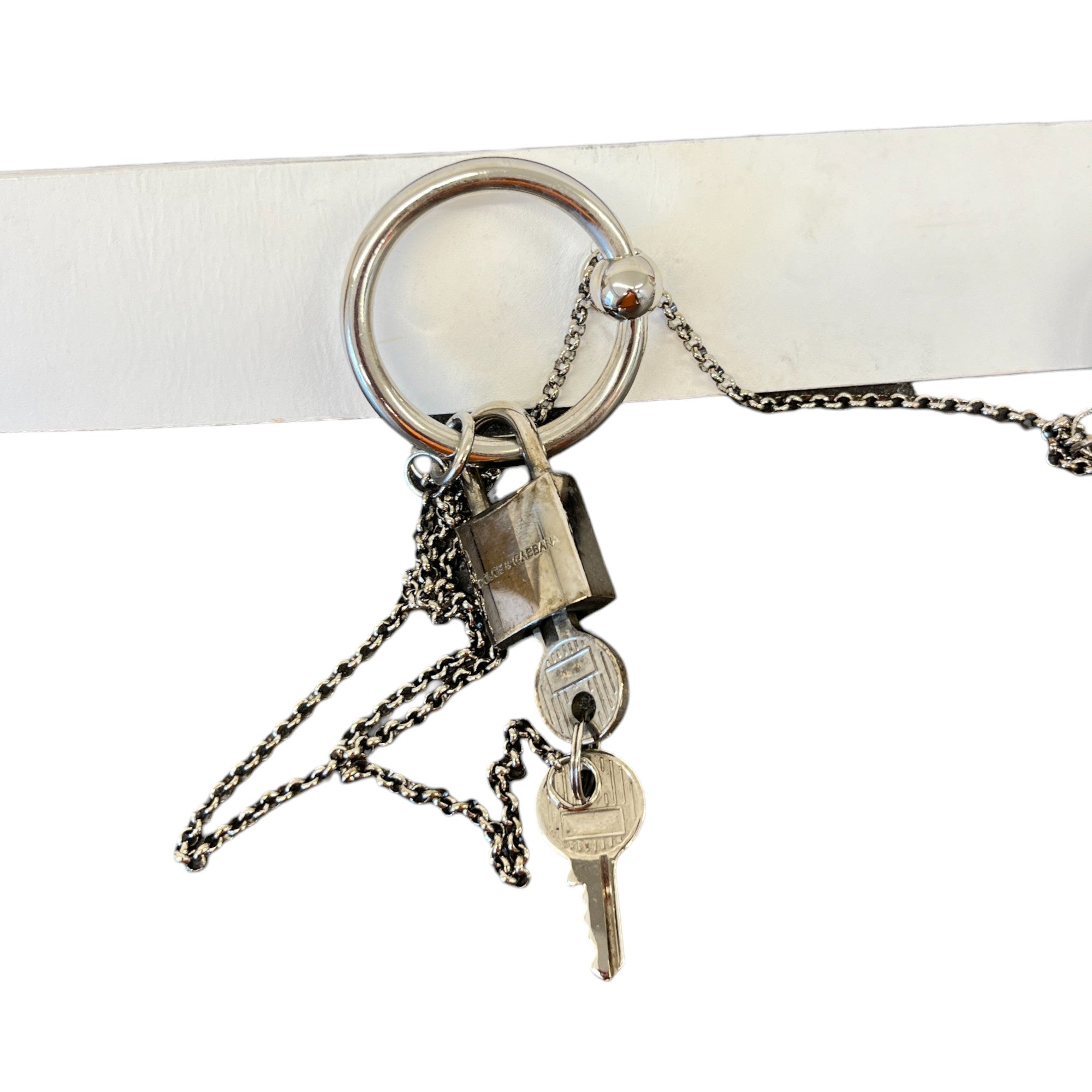 Women's Vintage Chain Detail Belt White Size 85CM / UK 10