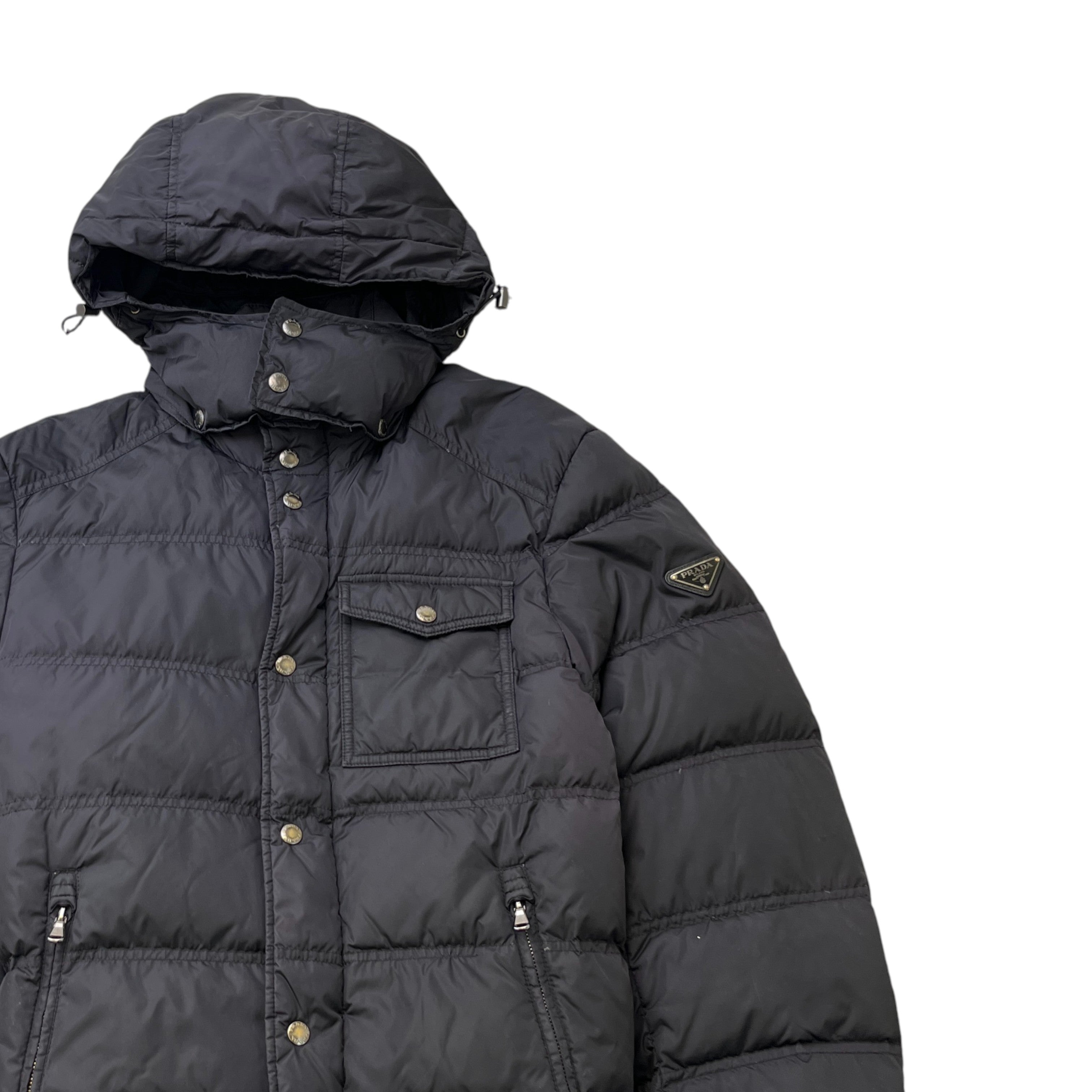 Men's Plaque Logo Down Jacket Black Size IT 48 / M