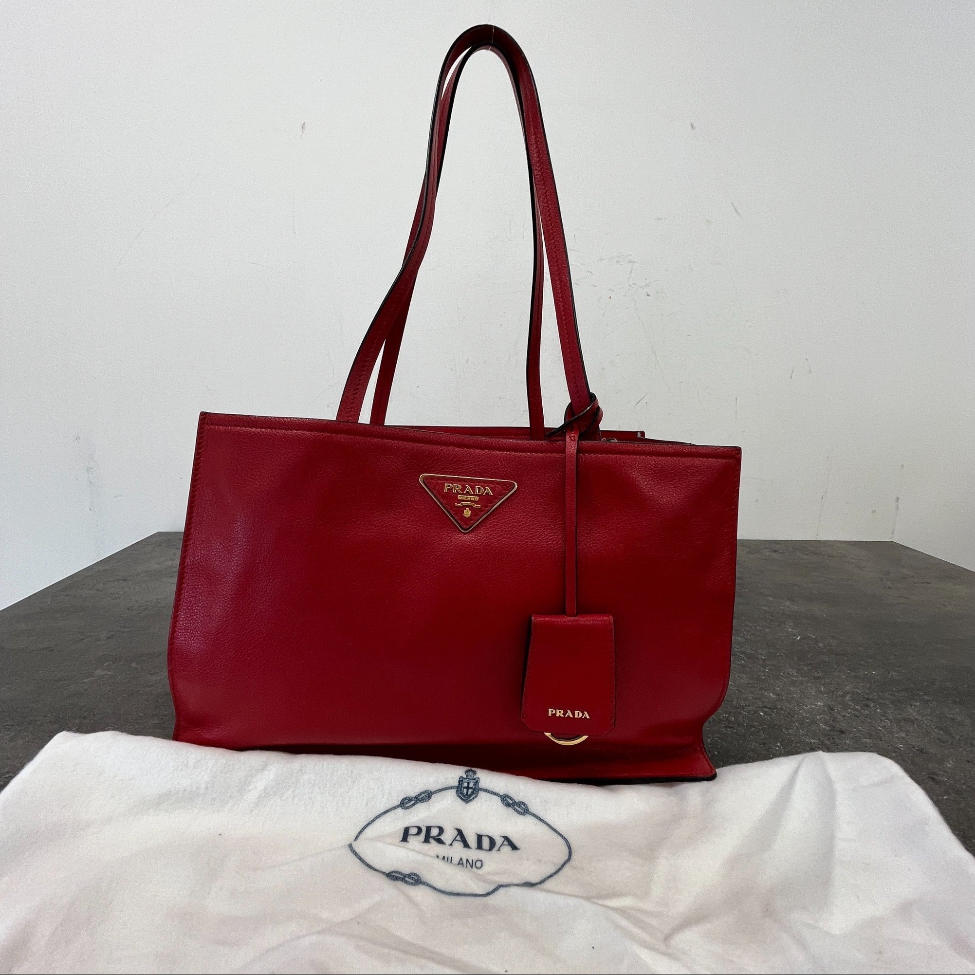 Women's Plaque Logo Handbag Red