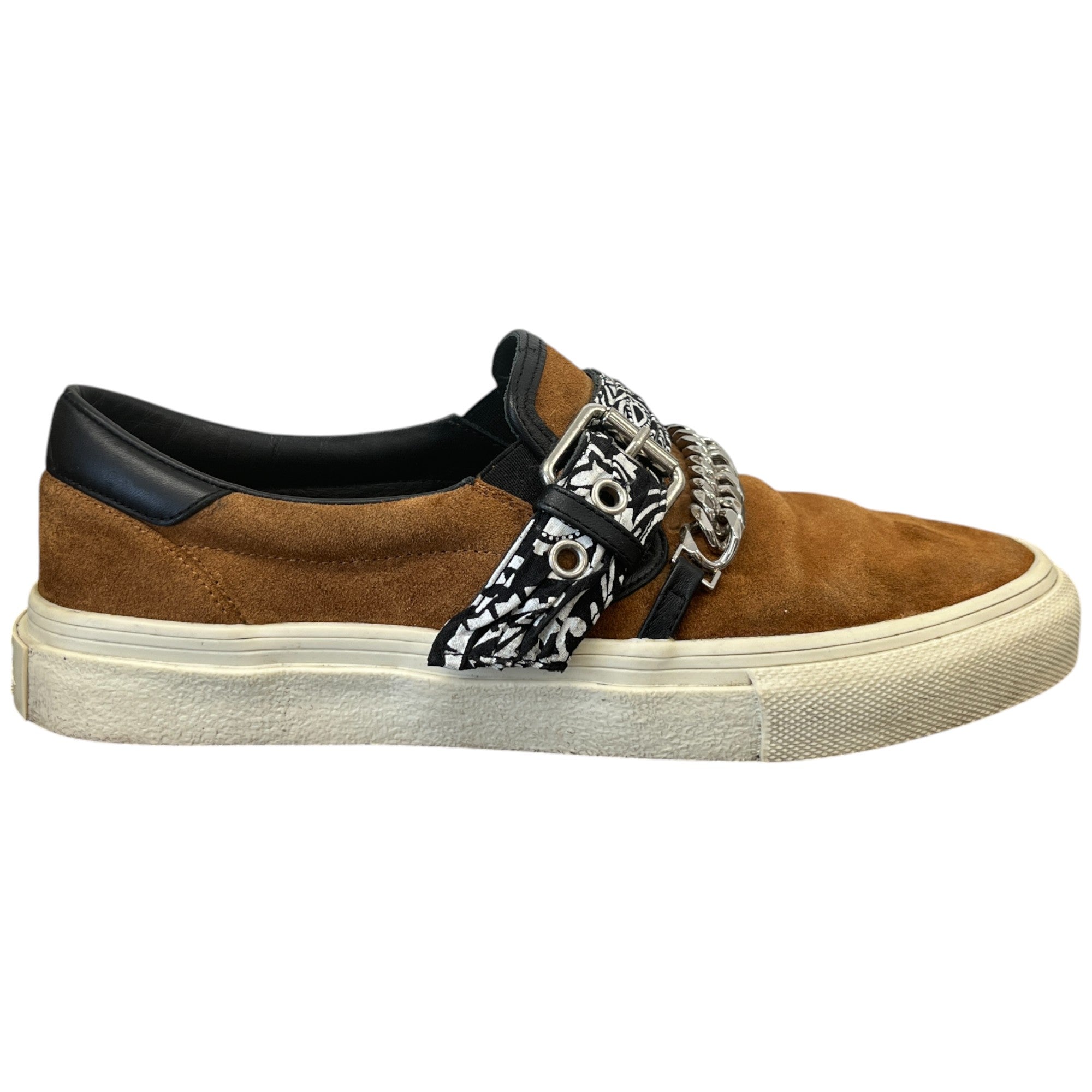 Men's Bandana Chain Buckle Loafers Tan Size EU 41 / UK 7