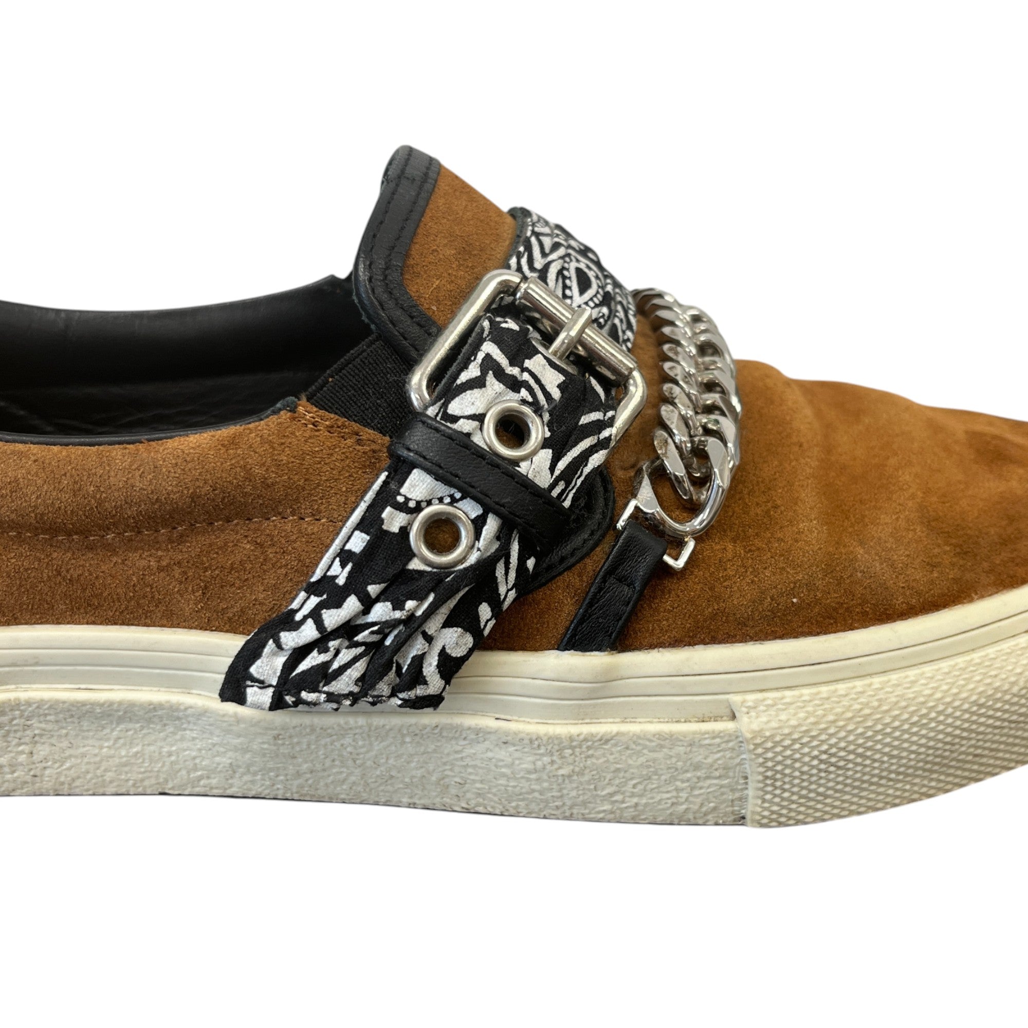 Men's Bandana Chain Buckle Loafers Tan Size EU 41 / UK 7