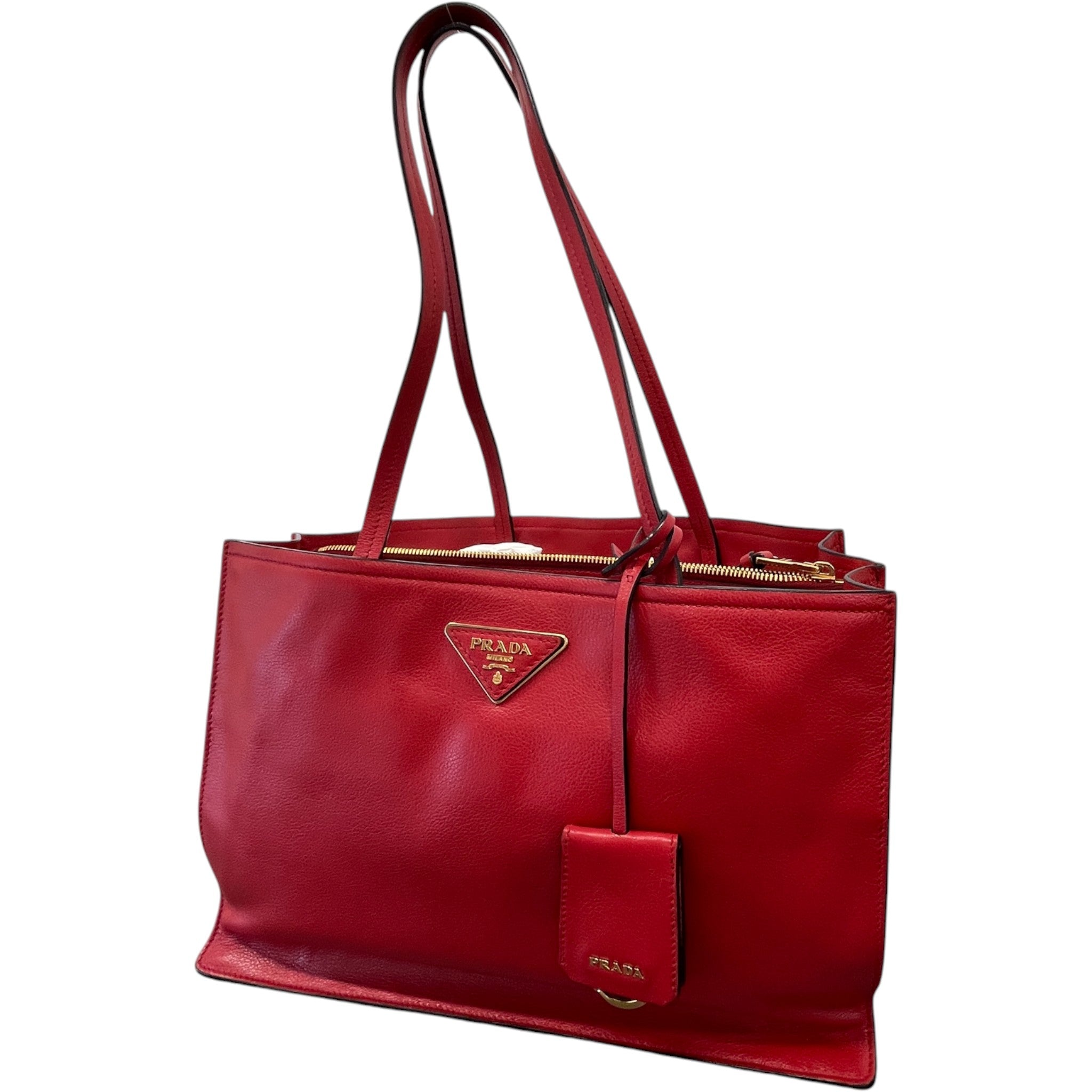 Women's Plaque Logo Handbag Red