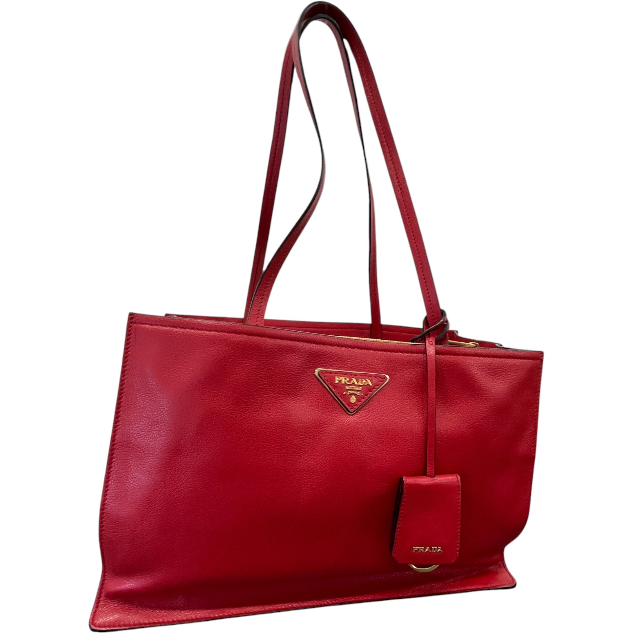 Women's Plaque Logo Handbag Red