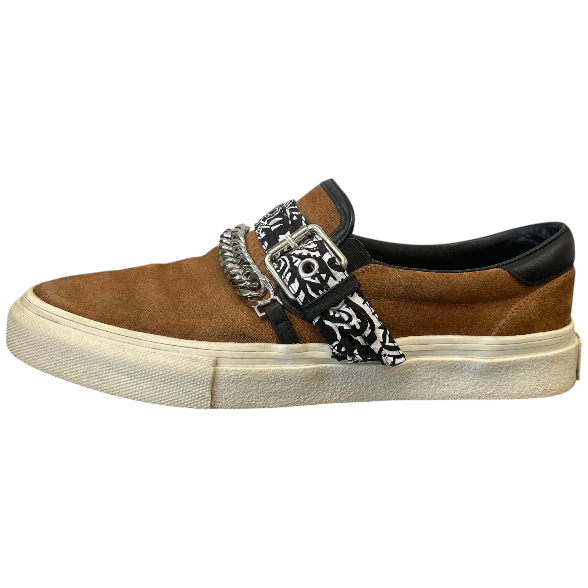 Men's Bandana Chain Buckle Loafers Tan Size EU 41 / UK 7