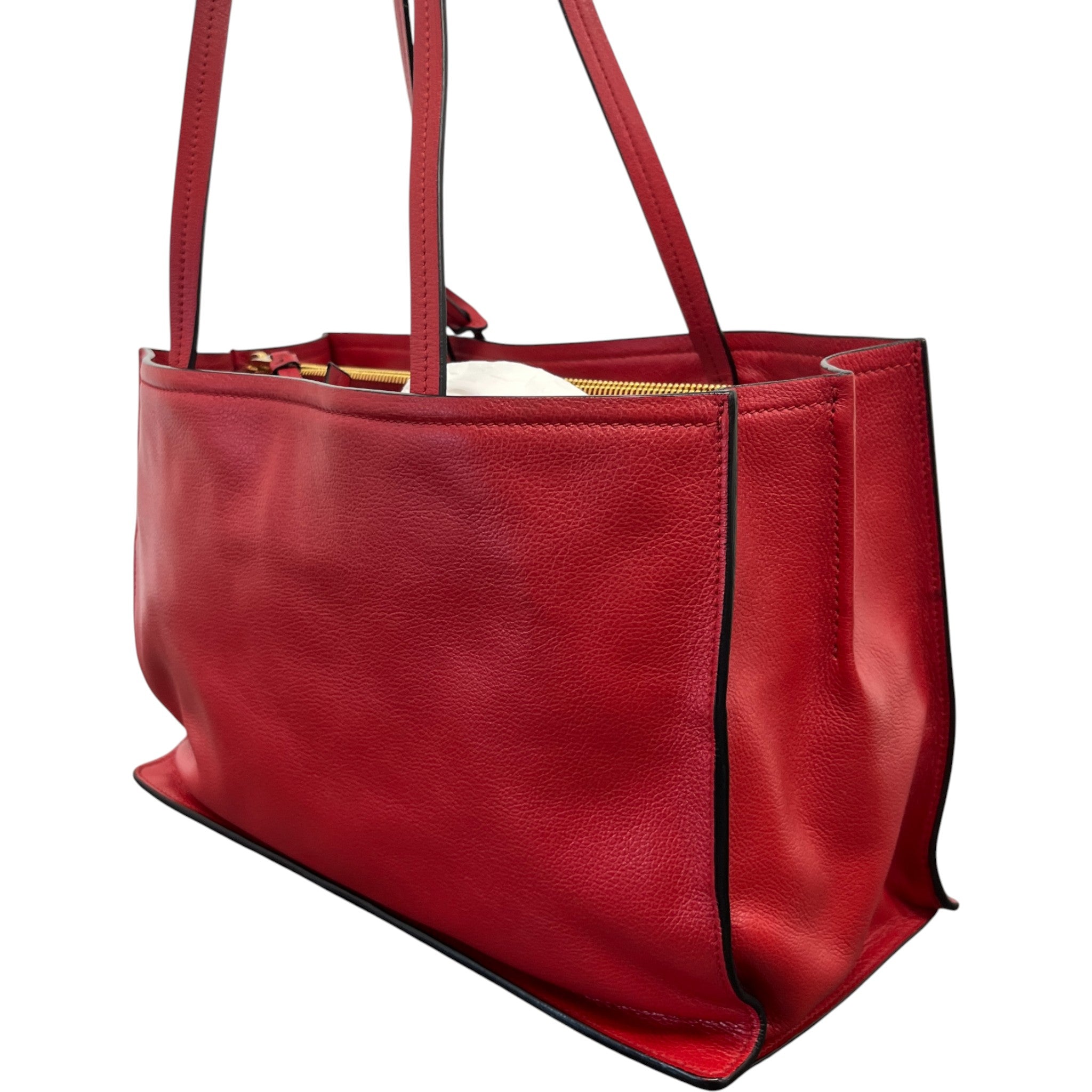 Women's Plaque Logo Handbag Red