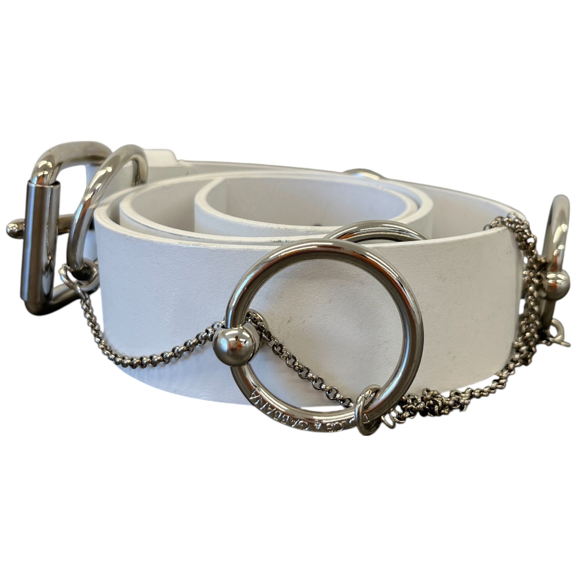 Women's Vintage Chain Detail Belt White Size 85CM / UK 10