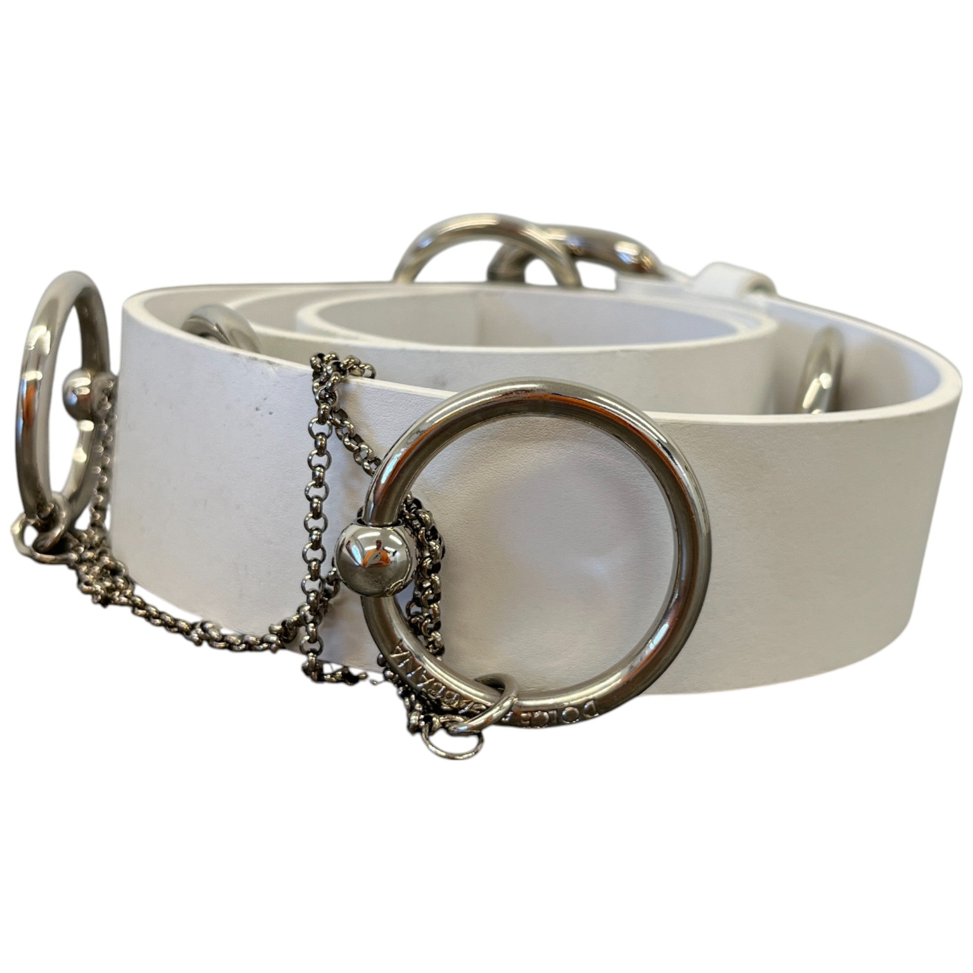 Women's Vintage Chain Detail Belt White Size 85CM / UK 10