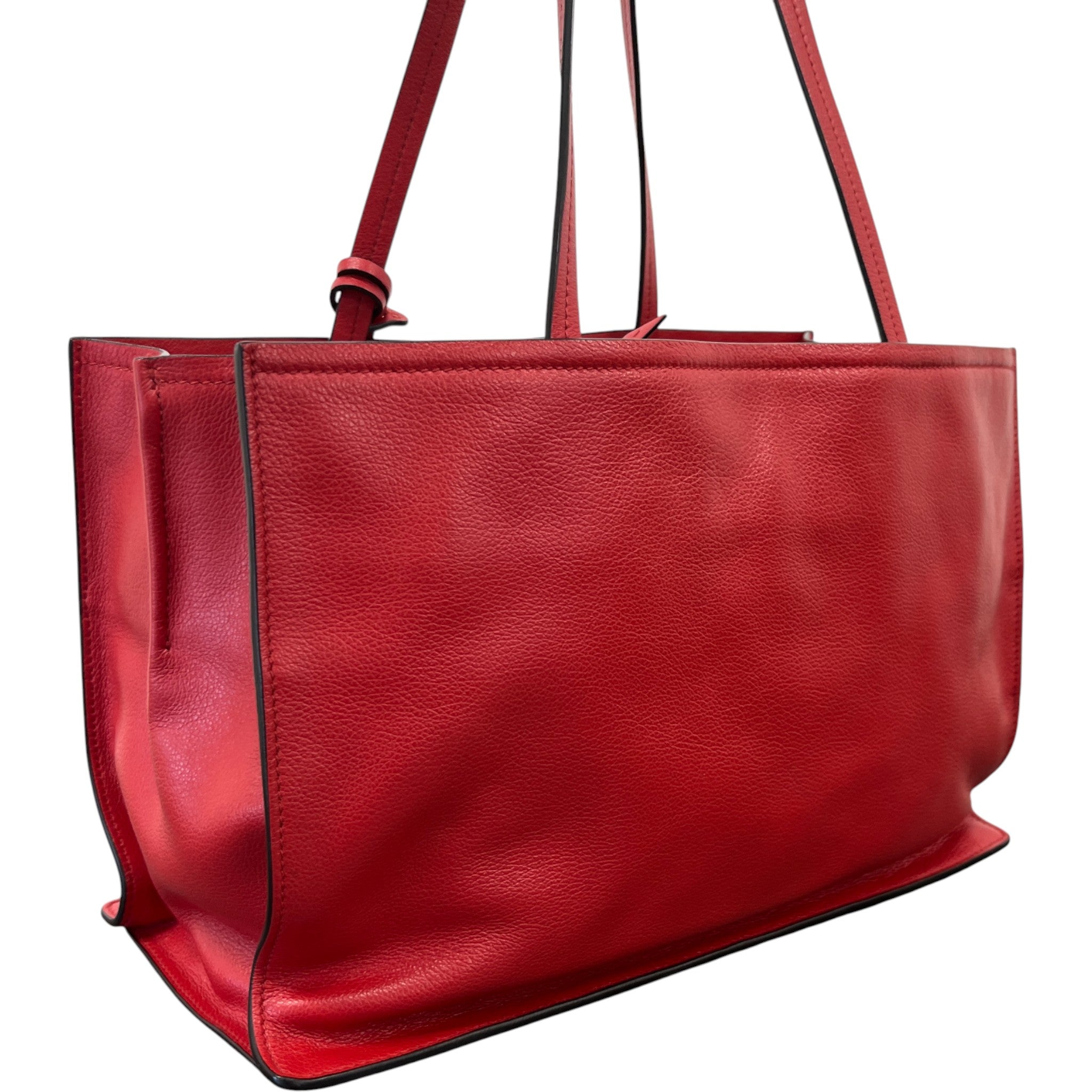 Women's Plaque Logo Handbag Red