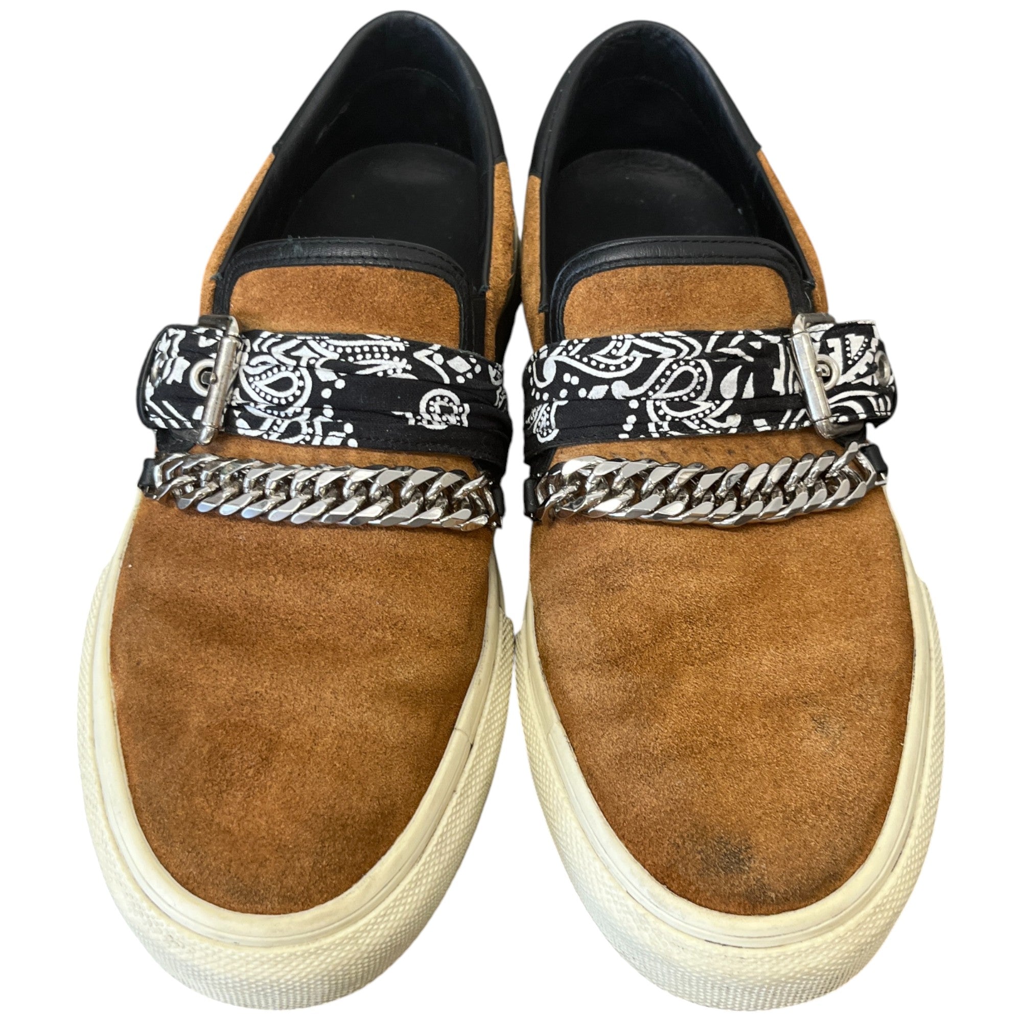 Men's Bandana Chain Buckle Loafers Tan Size EU 41 / UK 7