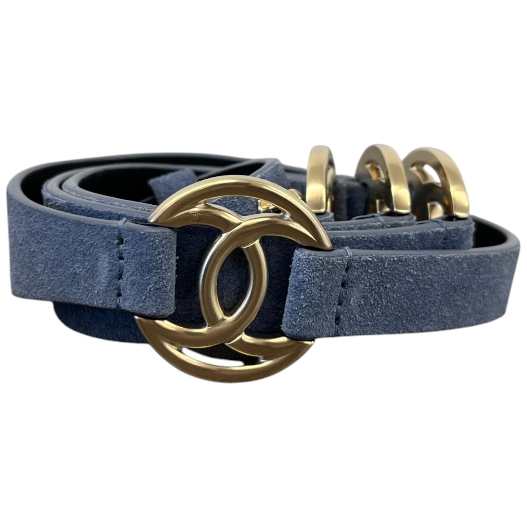 Women's Cc Logo Belt Blue Size 80CM / UK 8