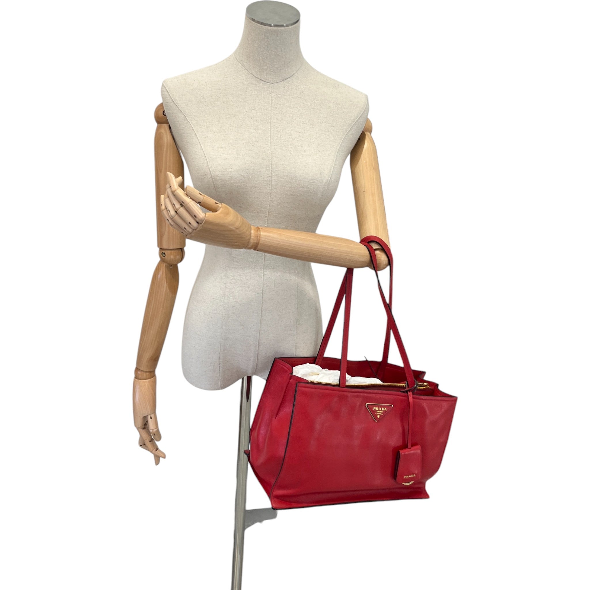 Women's Plaque Logo Handbag Red