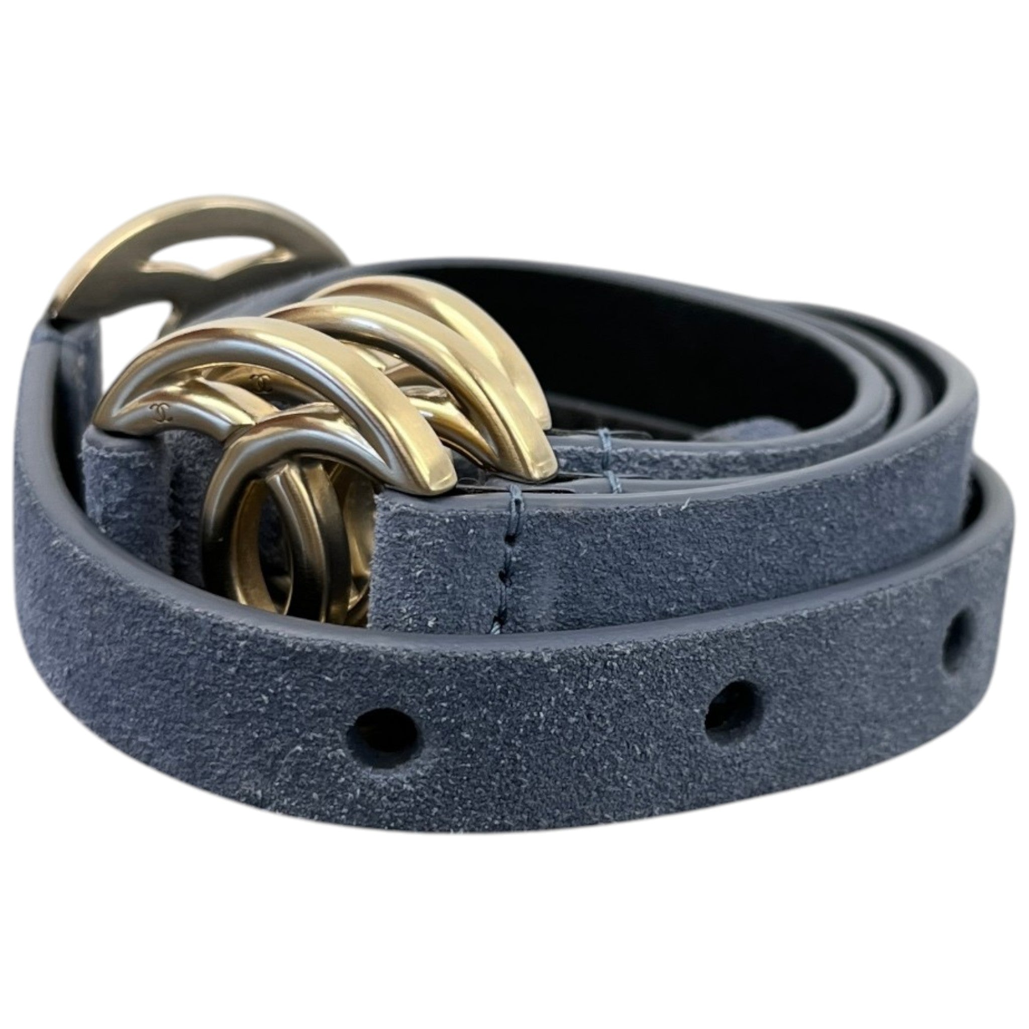 Women's Cc Logo Belt Blue Size 80CM / UK 8