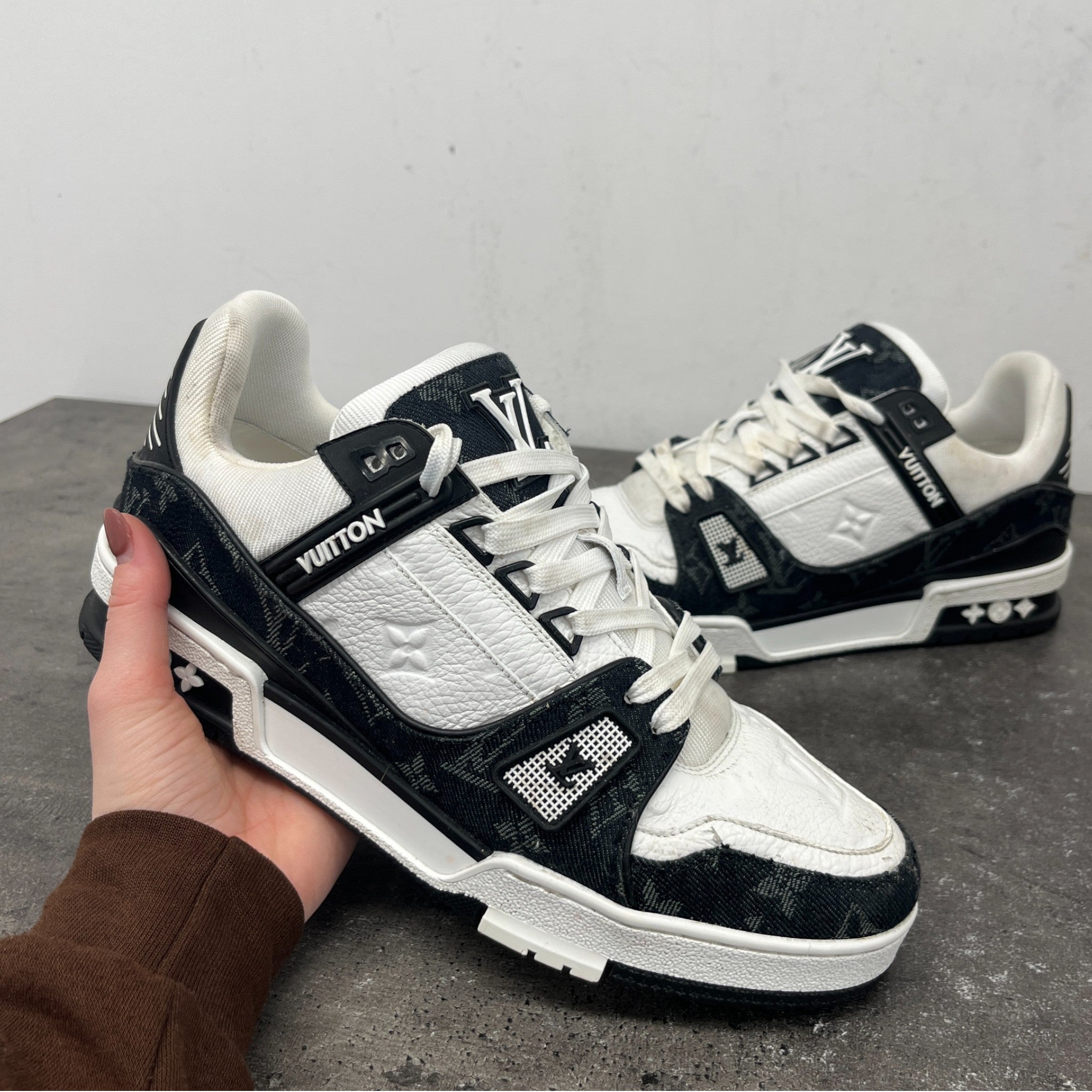 Men's Lv Denim Low Trainers Black Size EU 40.5 / UK 6.5