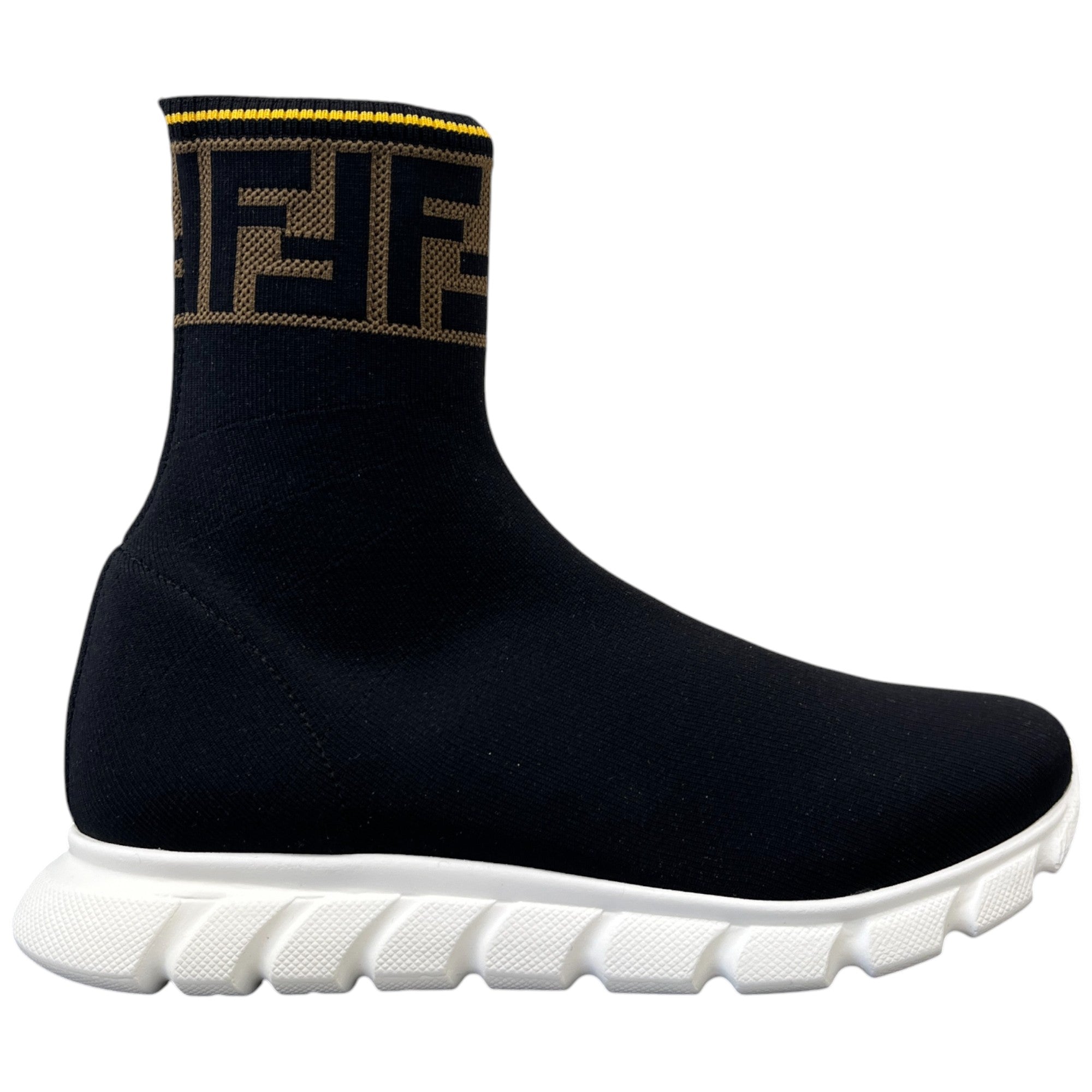 Women's Ff Monogram Sock High Trainers Black Size EU 36 / UK 3