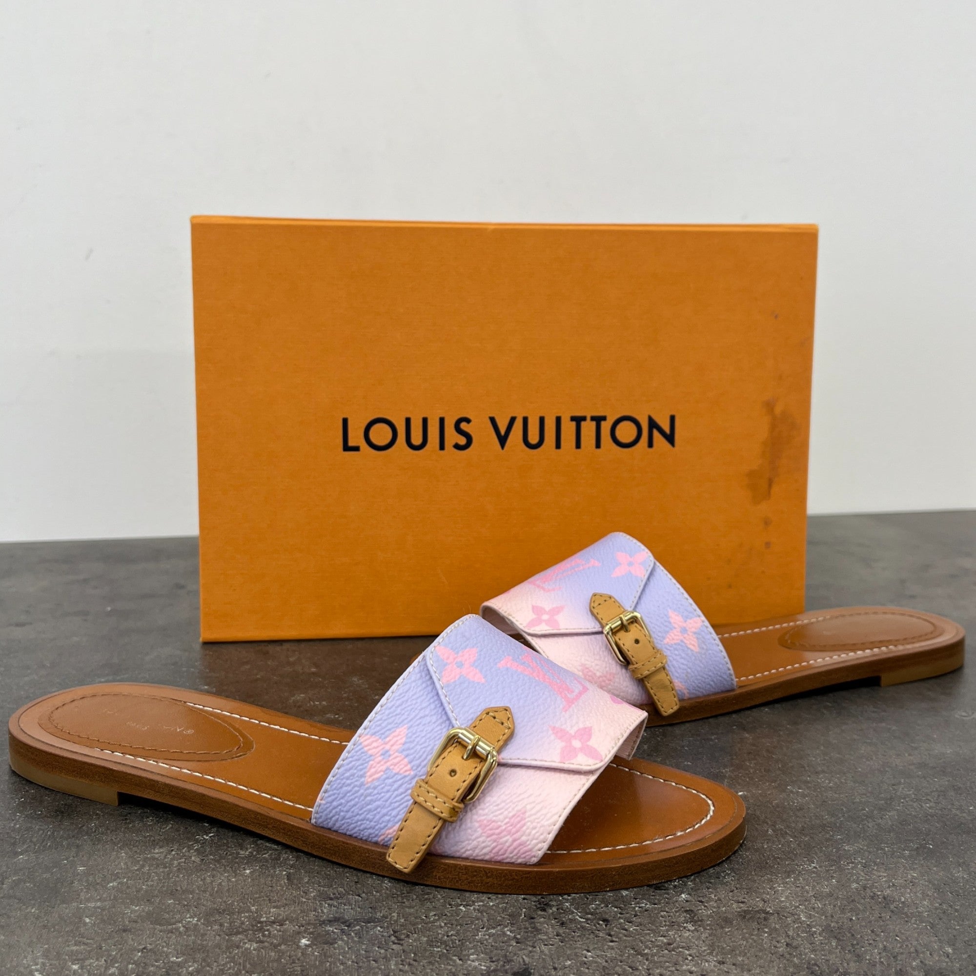 Women's Monogram In The City Flat Mules Brown Size EU 36 / UK 3