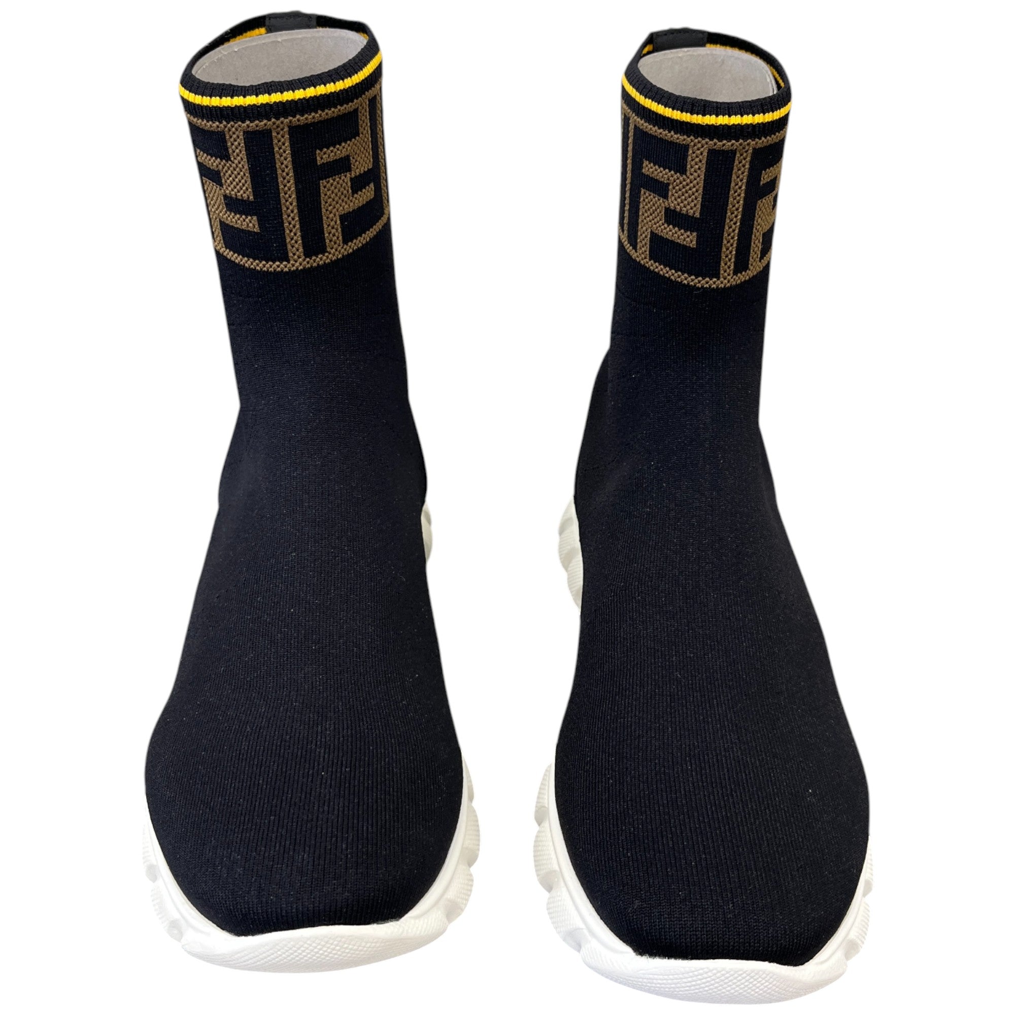 Women's Ff Monogram Sock High Trainers Black Size EU 36 / UK 3