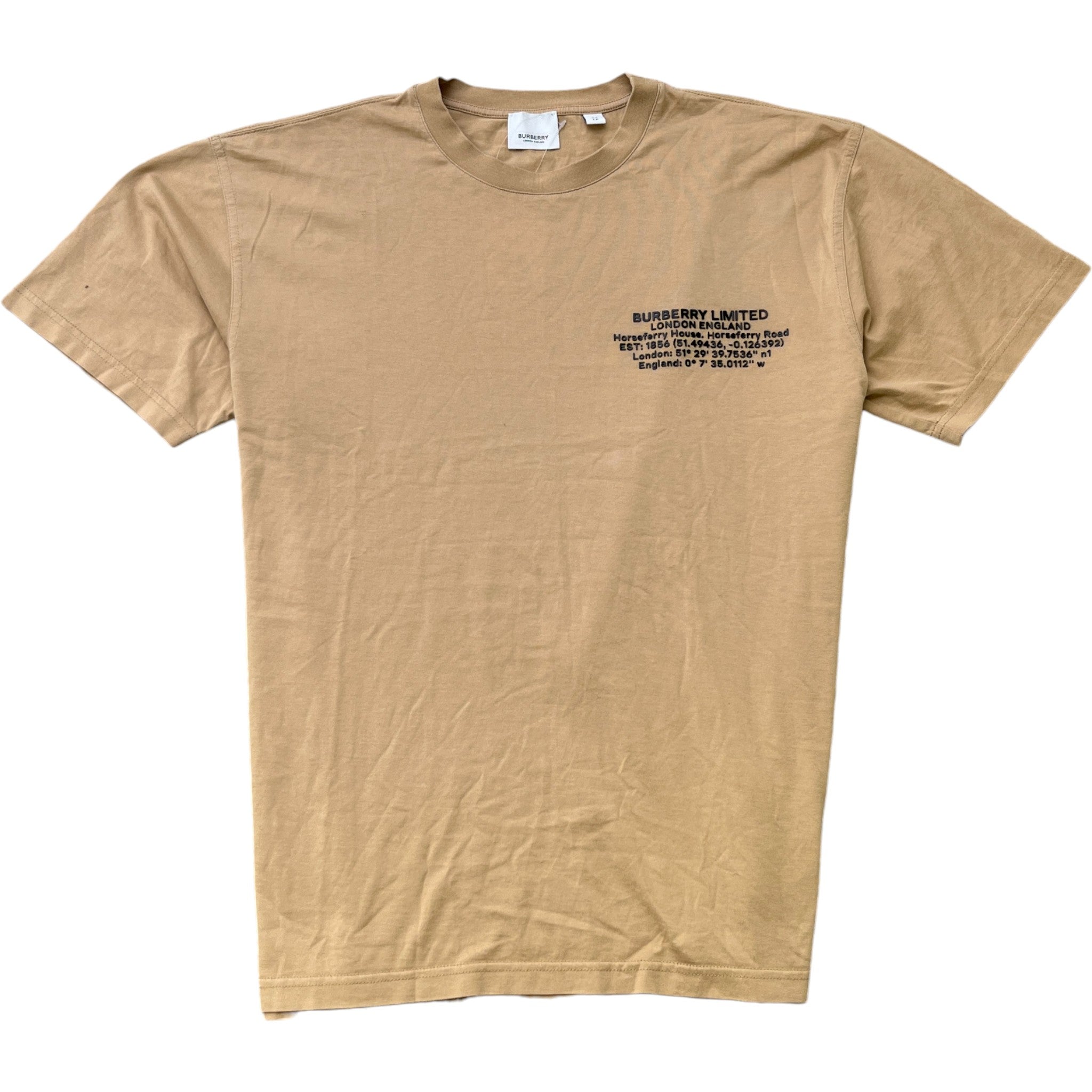 Men's Abel Coordinates Logo T-Shirt Beige Size XS