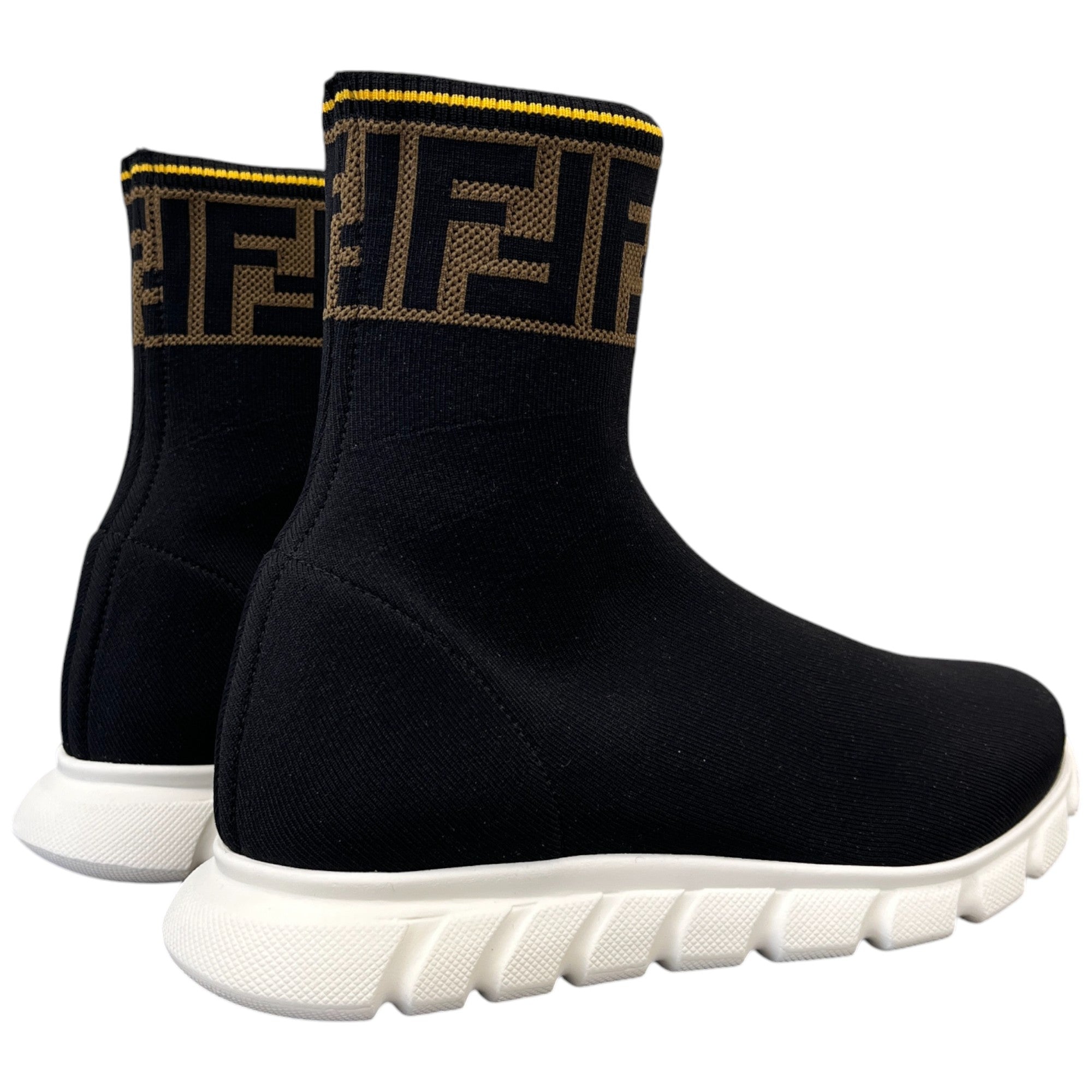 Women's Ff Monogram Sock High Trainers Black Size EU 36 / UK 3
