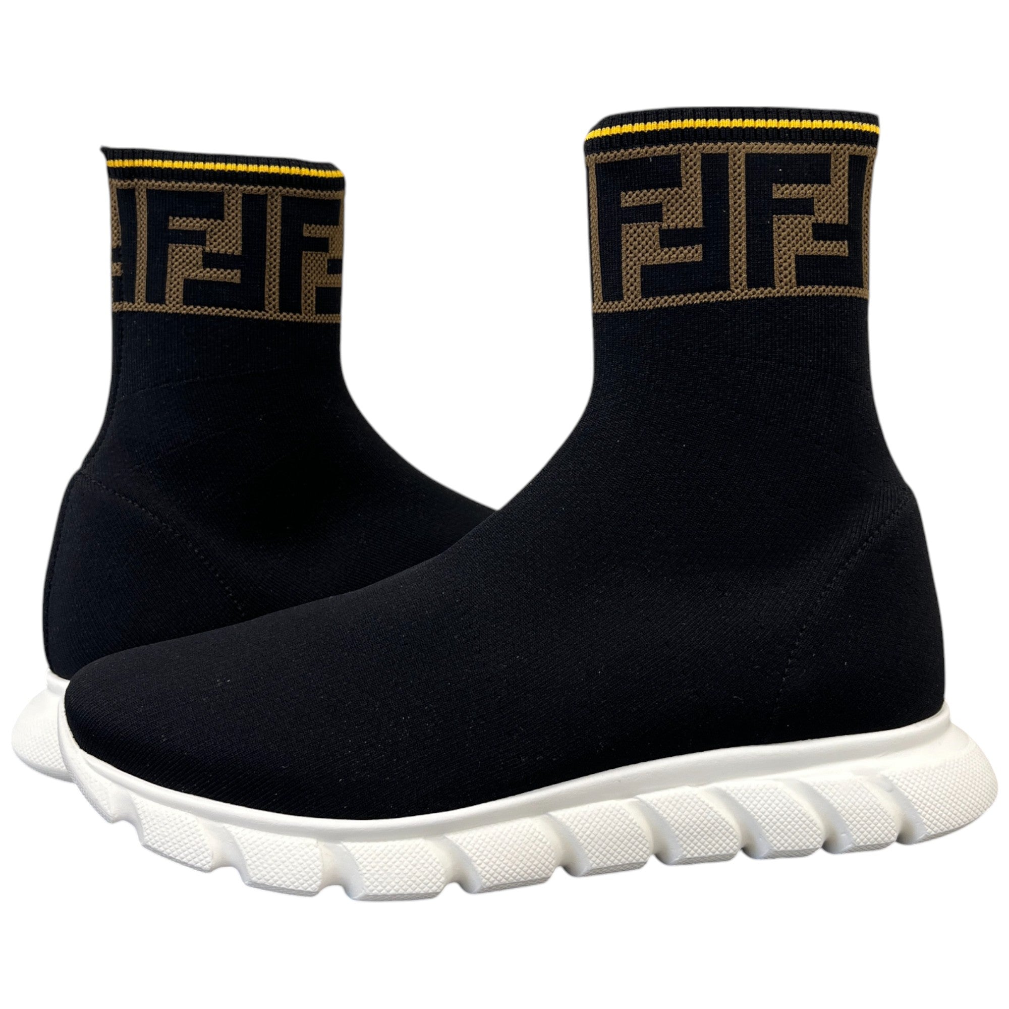Women's Ff Monogram Sock High Trainers Black Size EU 36 / UK 3