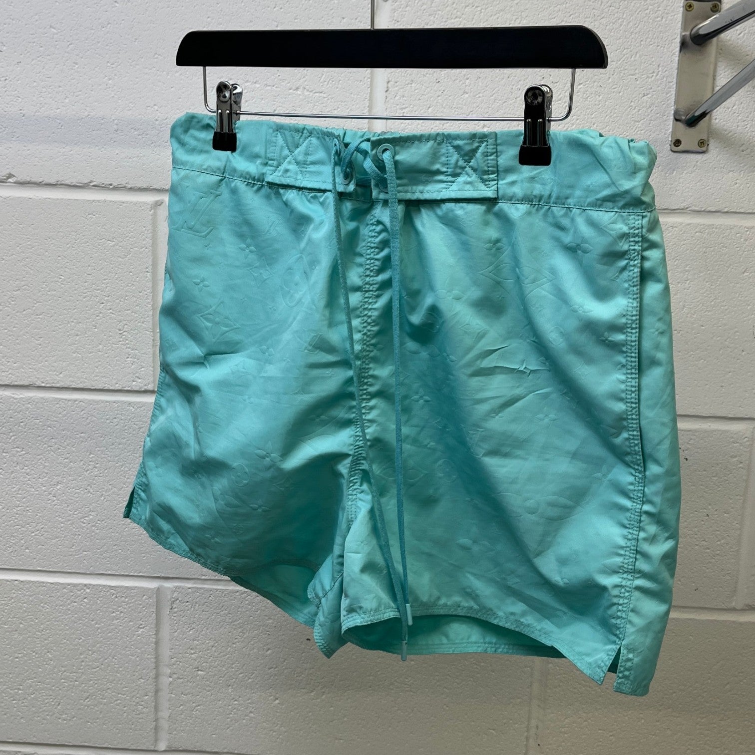 Men's Monogram 3D Pocket Swim Shorts Blue Size M