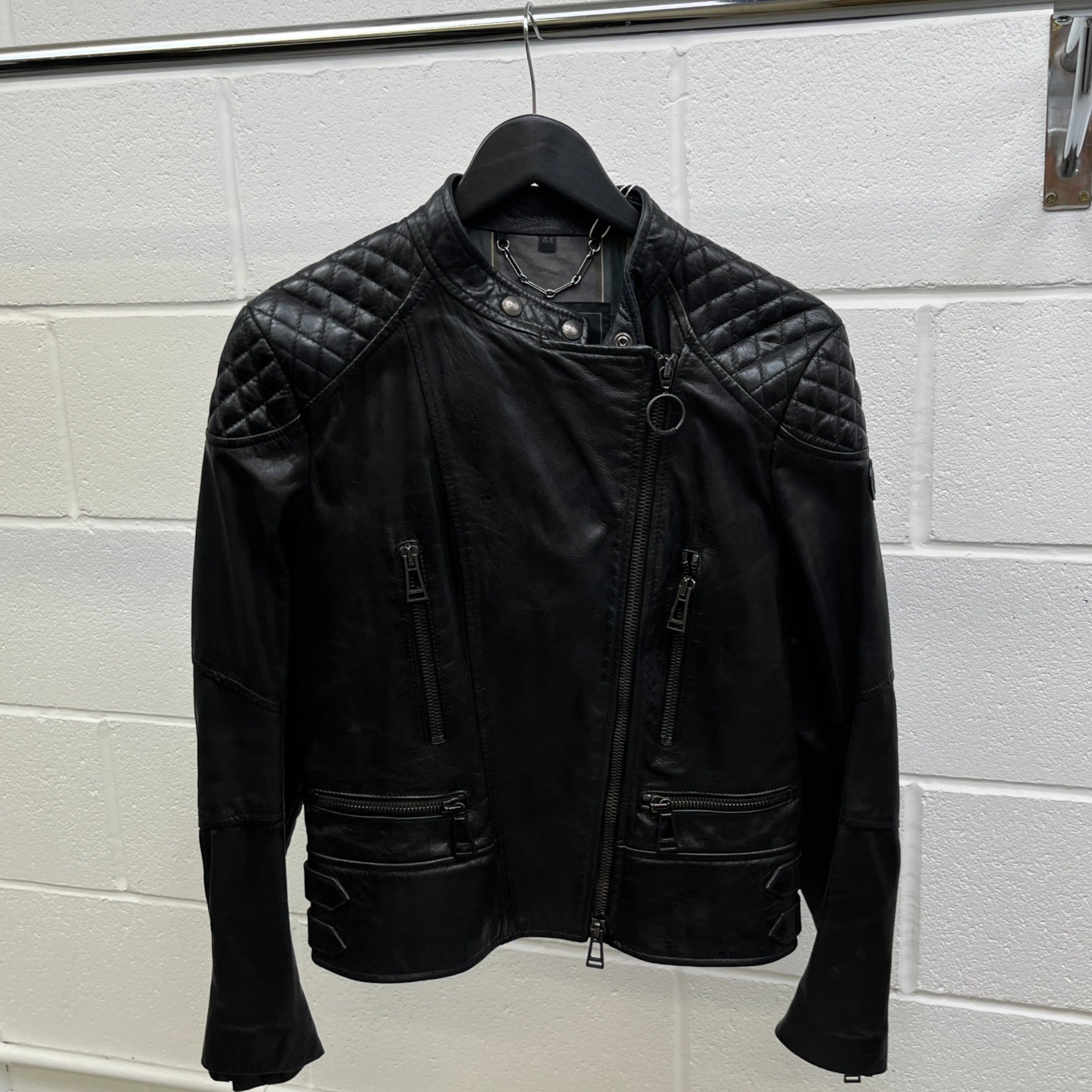 Women's Moto Biker Jacket Black Size 44 / UK 12
