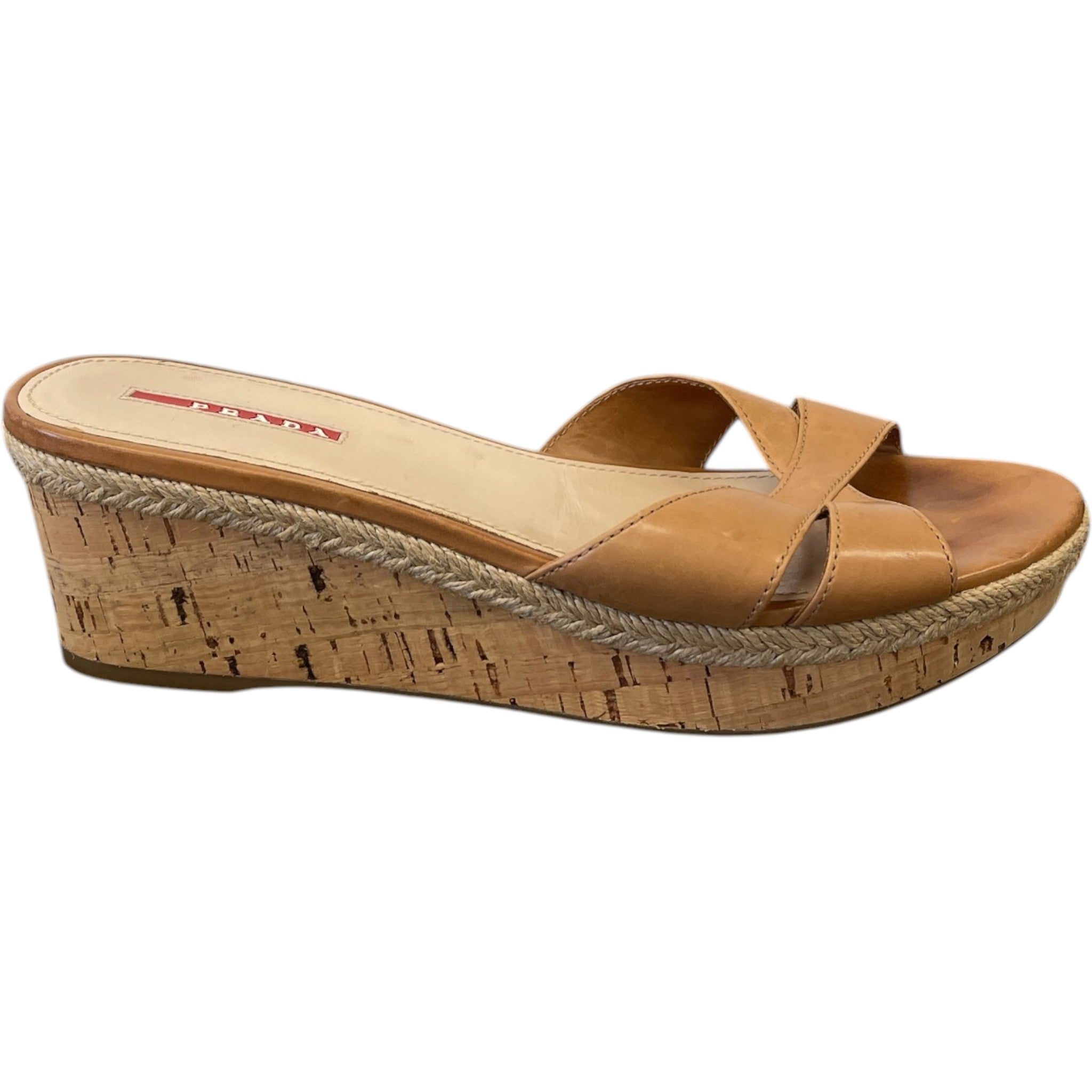 Women's Wedge Slides Sandals Beige Size EU 39.5 / UK 6.5