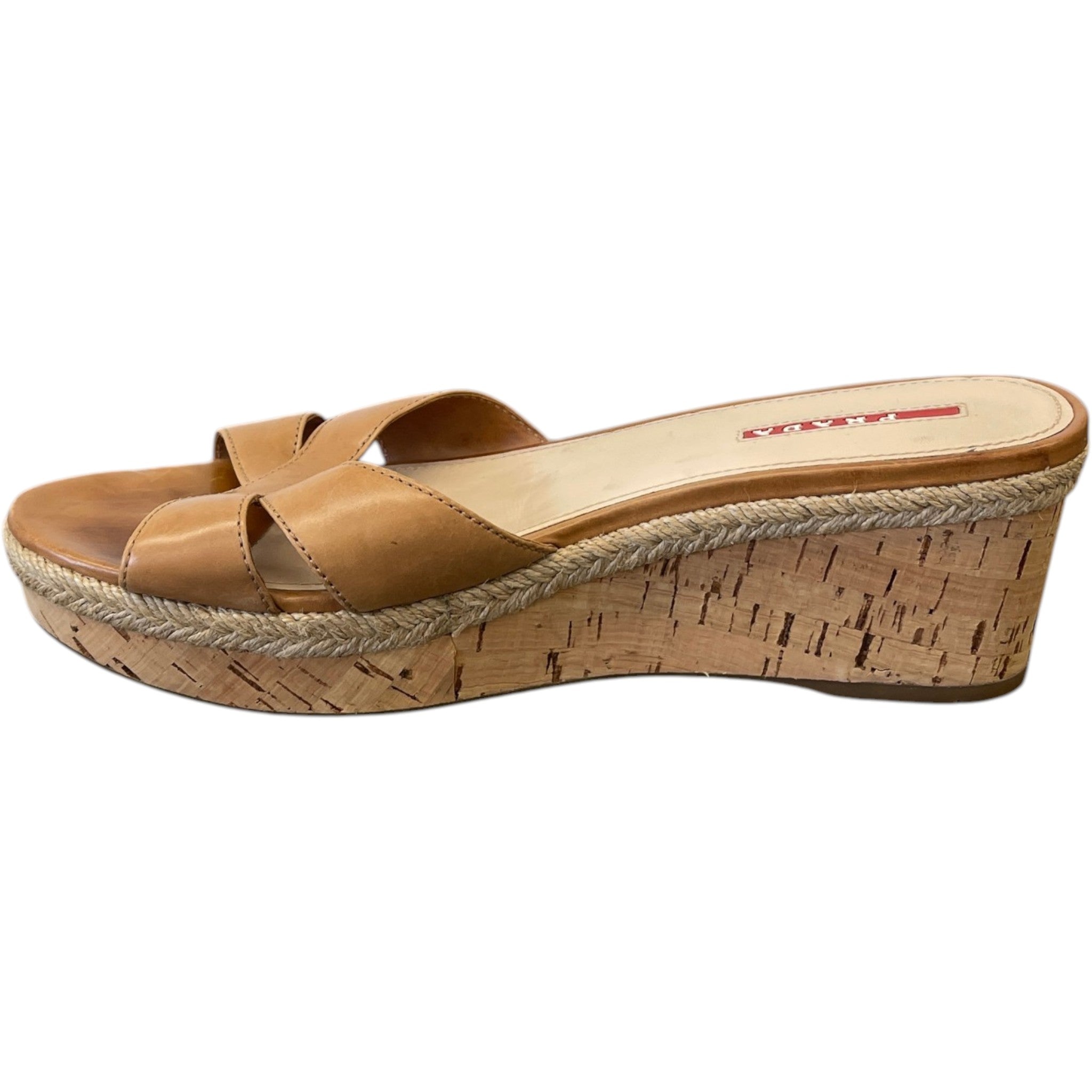 Women's Wedge Slides Sandals Beige Size EU 39.5 / UK 6.5