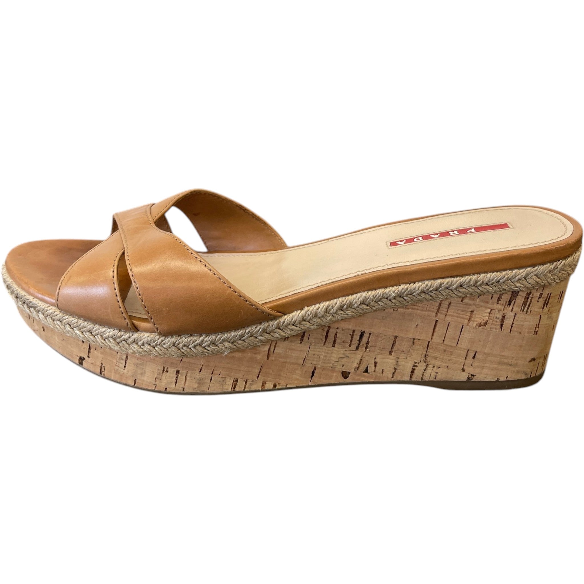 Women's Wedge Slides Sandals Beige Size EU 39.5 / UK 6.5