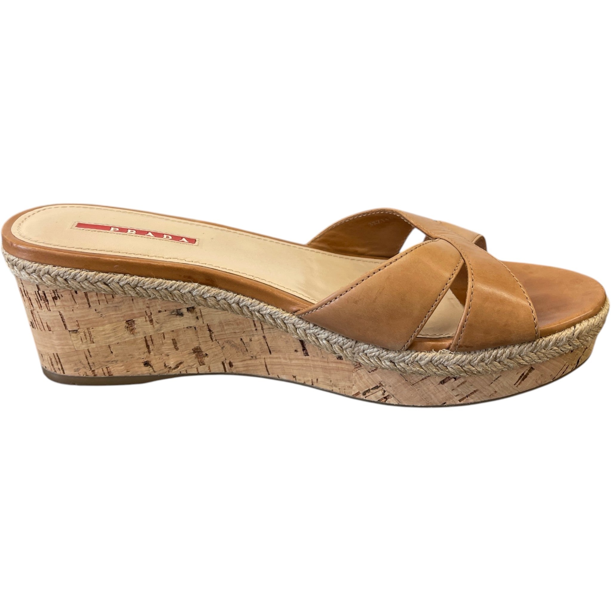 Women's Wedge Slides Sandals Beige Size EU 39.5 / UK 6.5