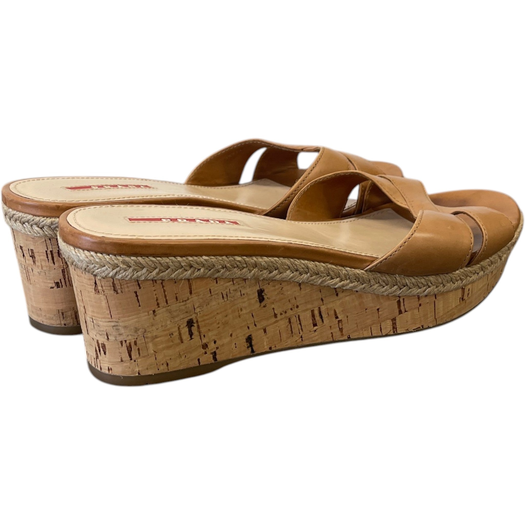 Women's Wedge Slides Sandals Beige Size EU 39.5 / UK 6.5