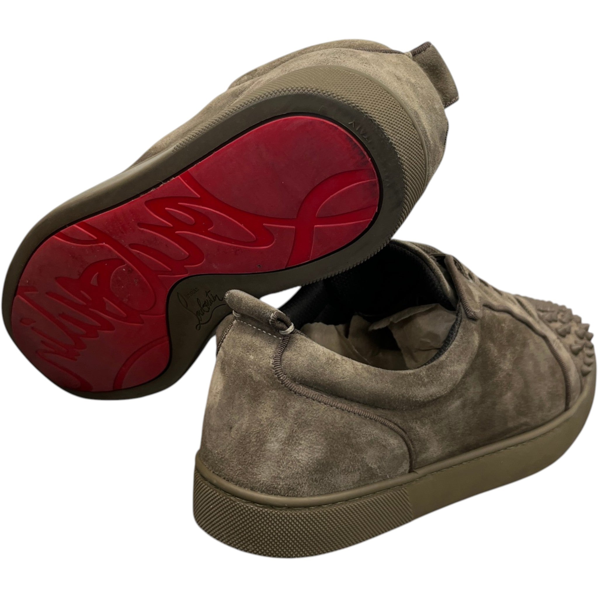 Men's Louis Spikes Flat Low Trainers Khaki Size EU 42 / UK 8