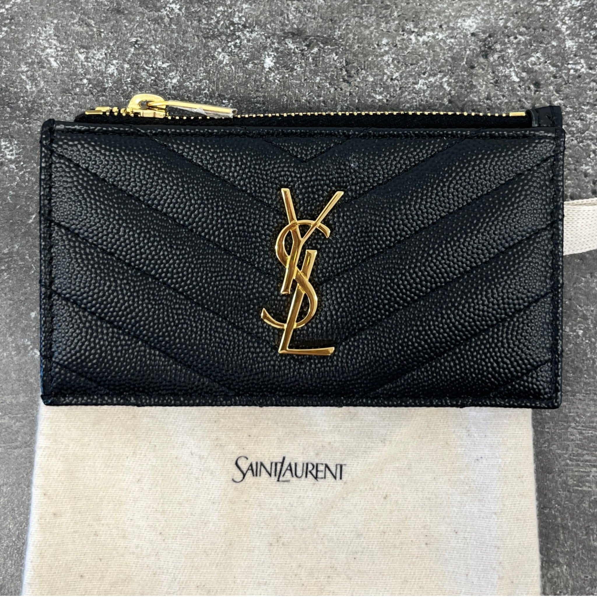 Women's Cassandre Matelassé Zipped Card Holder Black