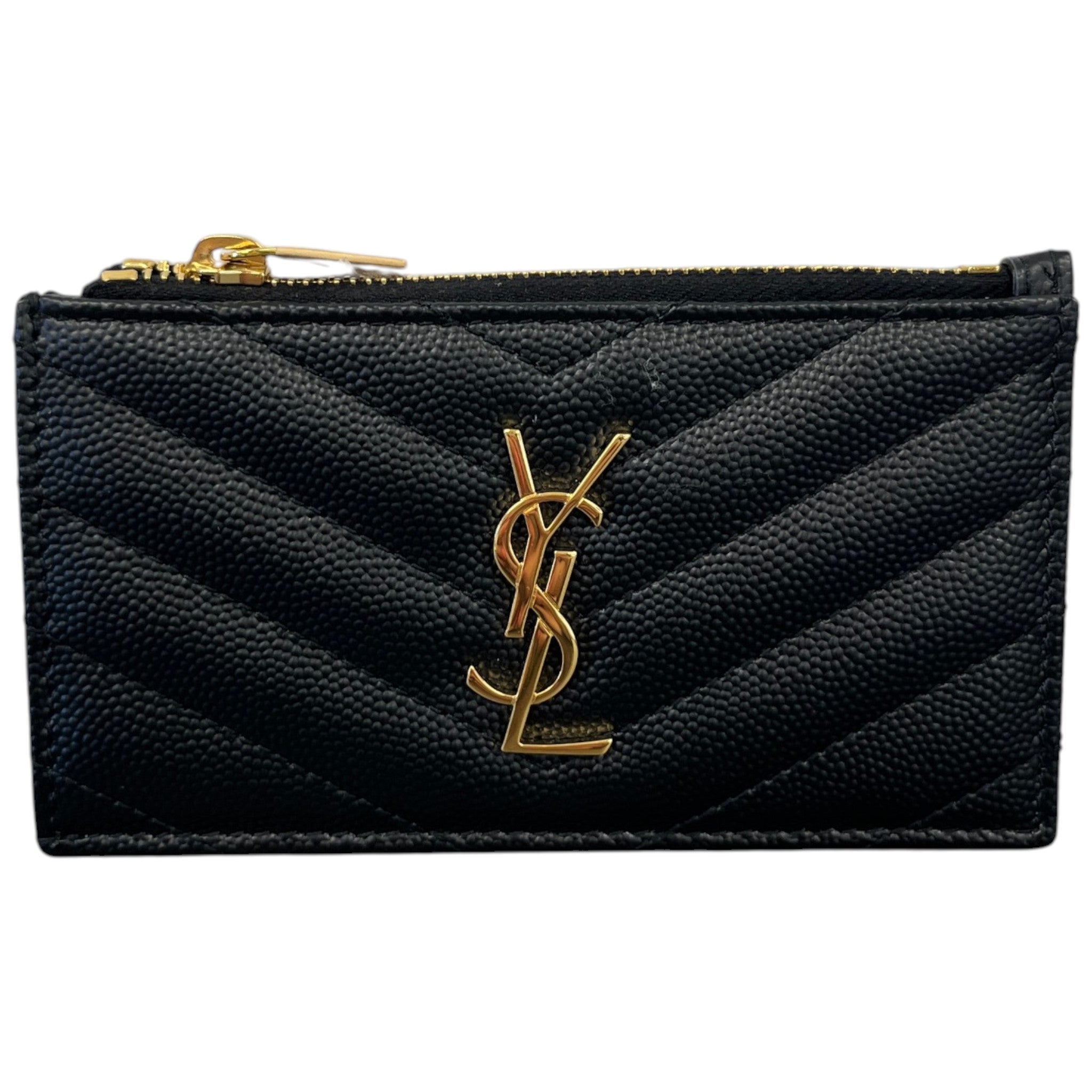 Women's Cassandre Matelassé Zipped Card Holder Black