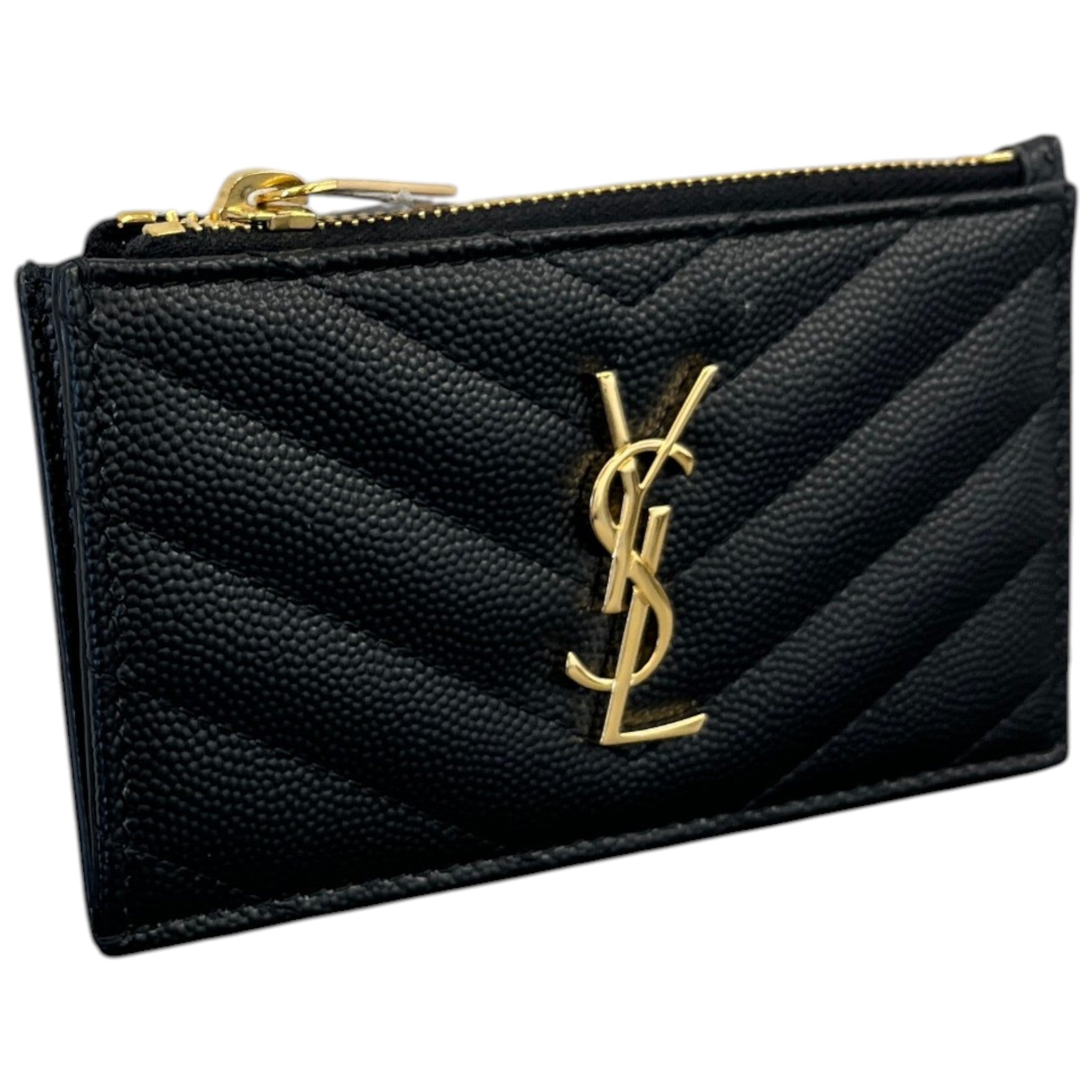 Women's Cassandre Matelassé Zipped Card Holder Black