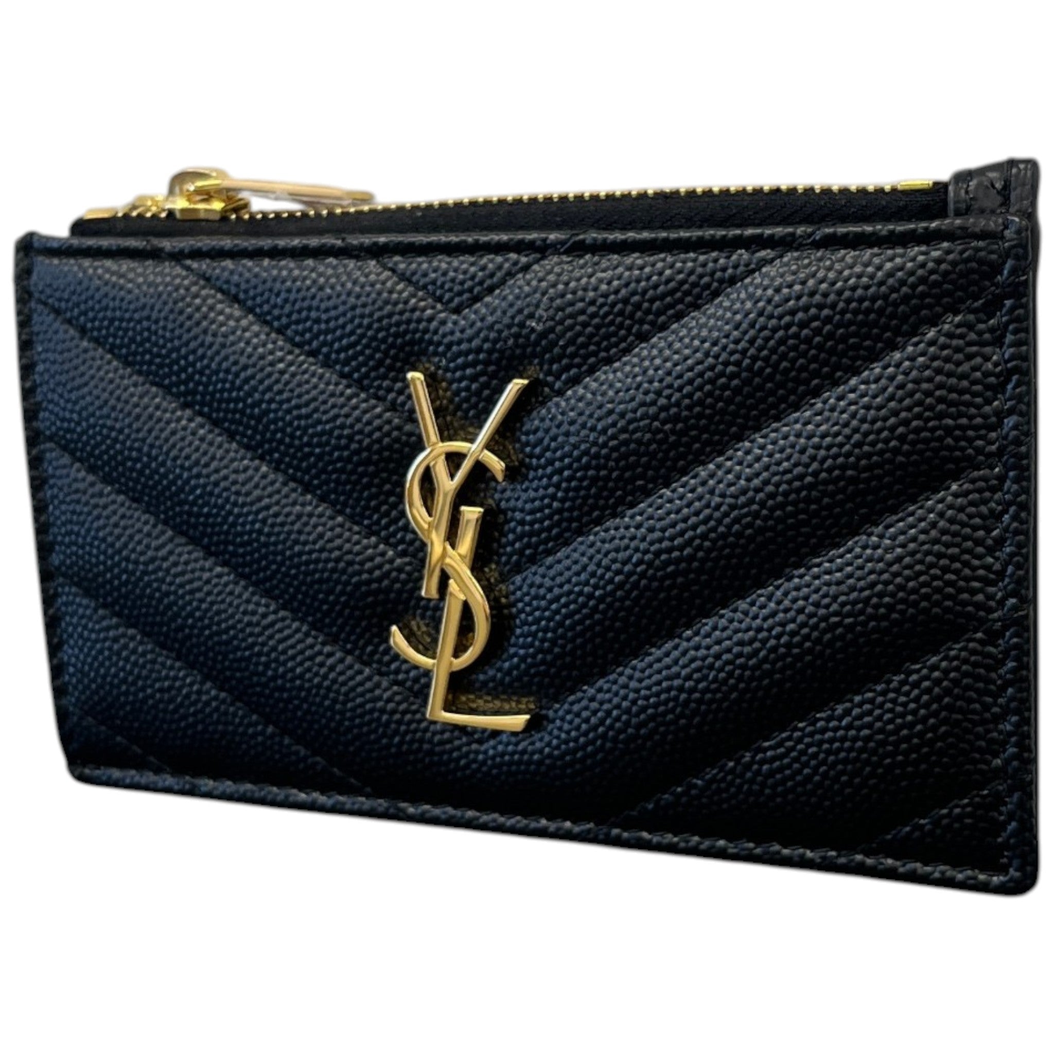 Women's Cassandre Matelassé Zipped Card Holder Black