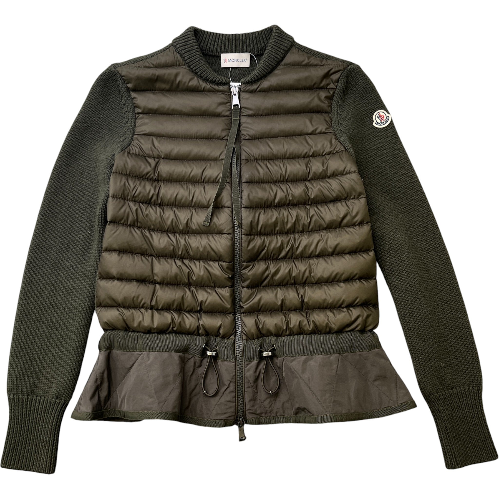 Women's Maglione Tricot Cardigan Khaki Size XS